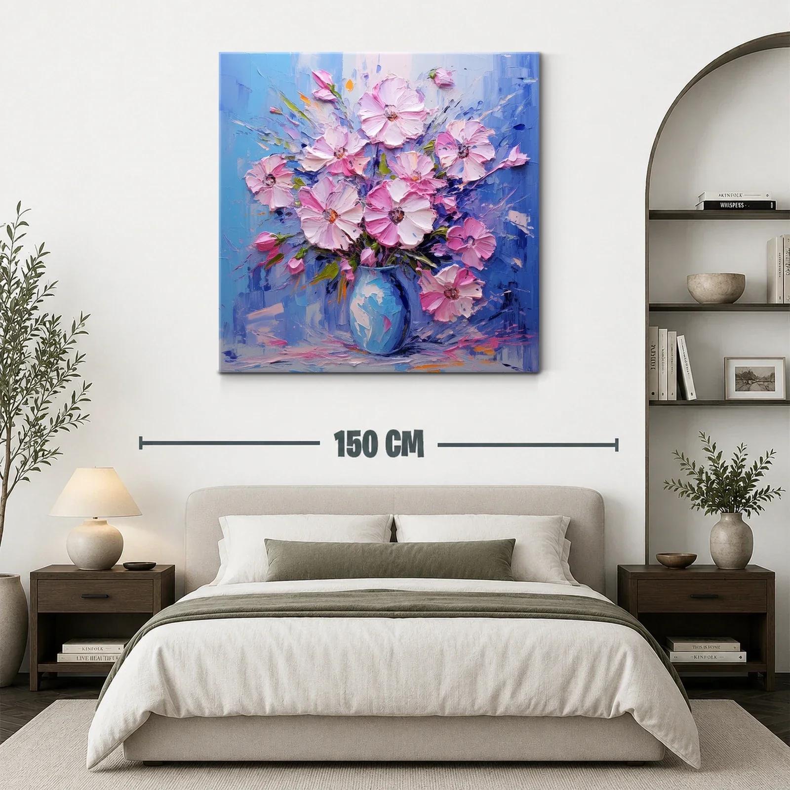 Hermoso ramo floral en tonos rosas y azules brillantes — miniatura 3