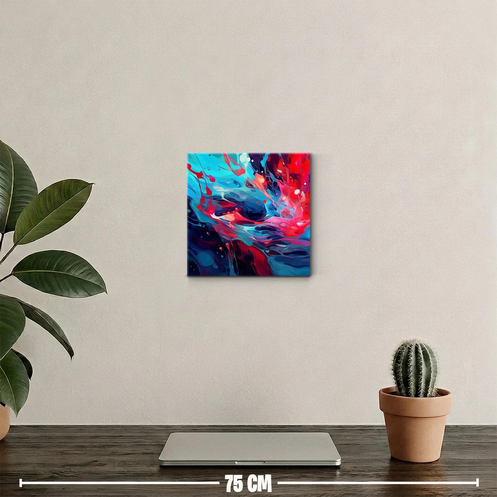 Vibrante composición abstracta con tonos rojos y azules — miniatura 2