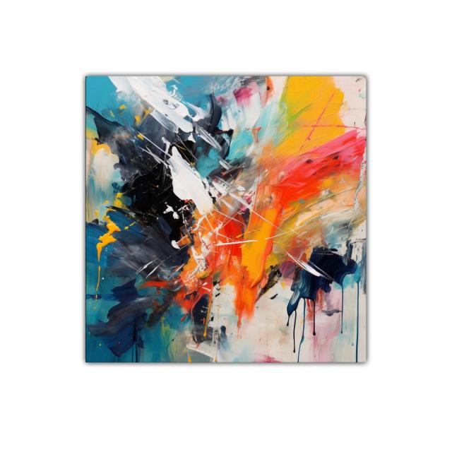 Composición abstracta vibrante con explosión de colores