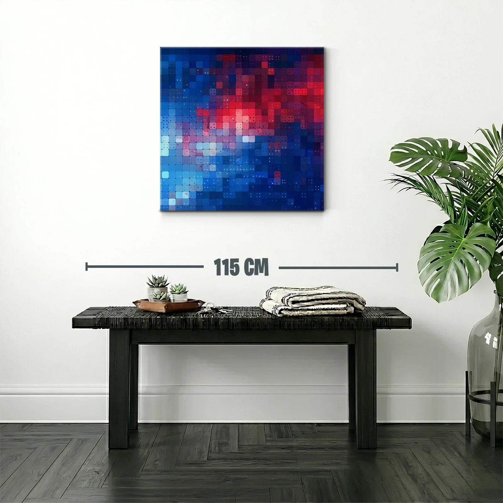 Composición abstracta en tonos azules y rojos vibrantes — miniatura 2