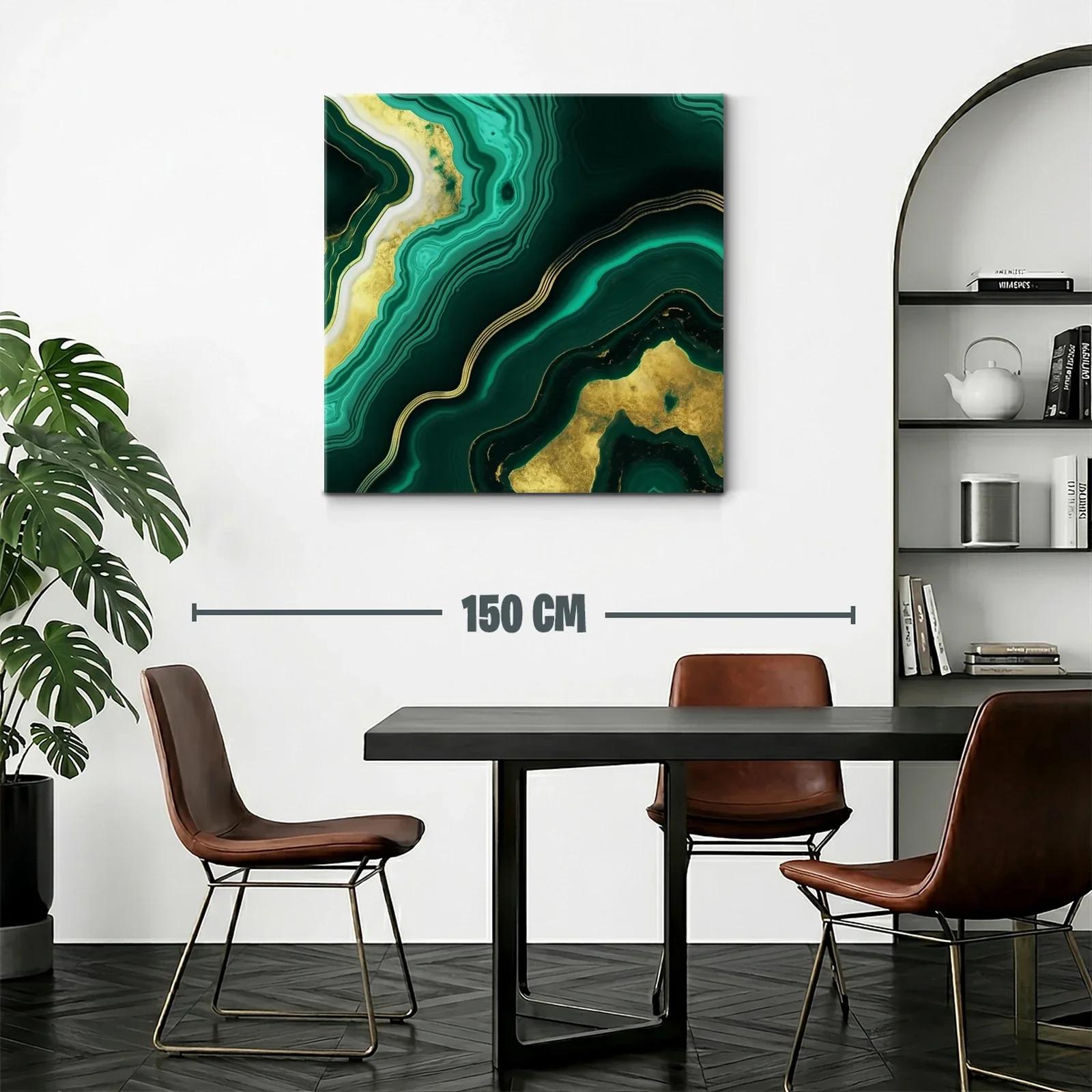 Diseño abstracto tonos verdes con detalles dorados elegantes — miniatura 2