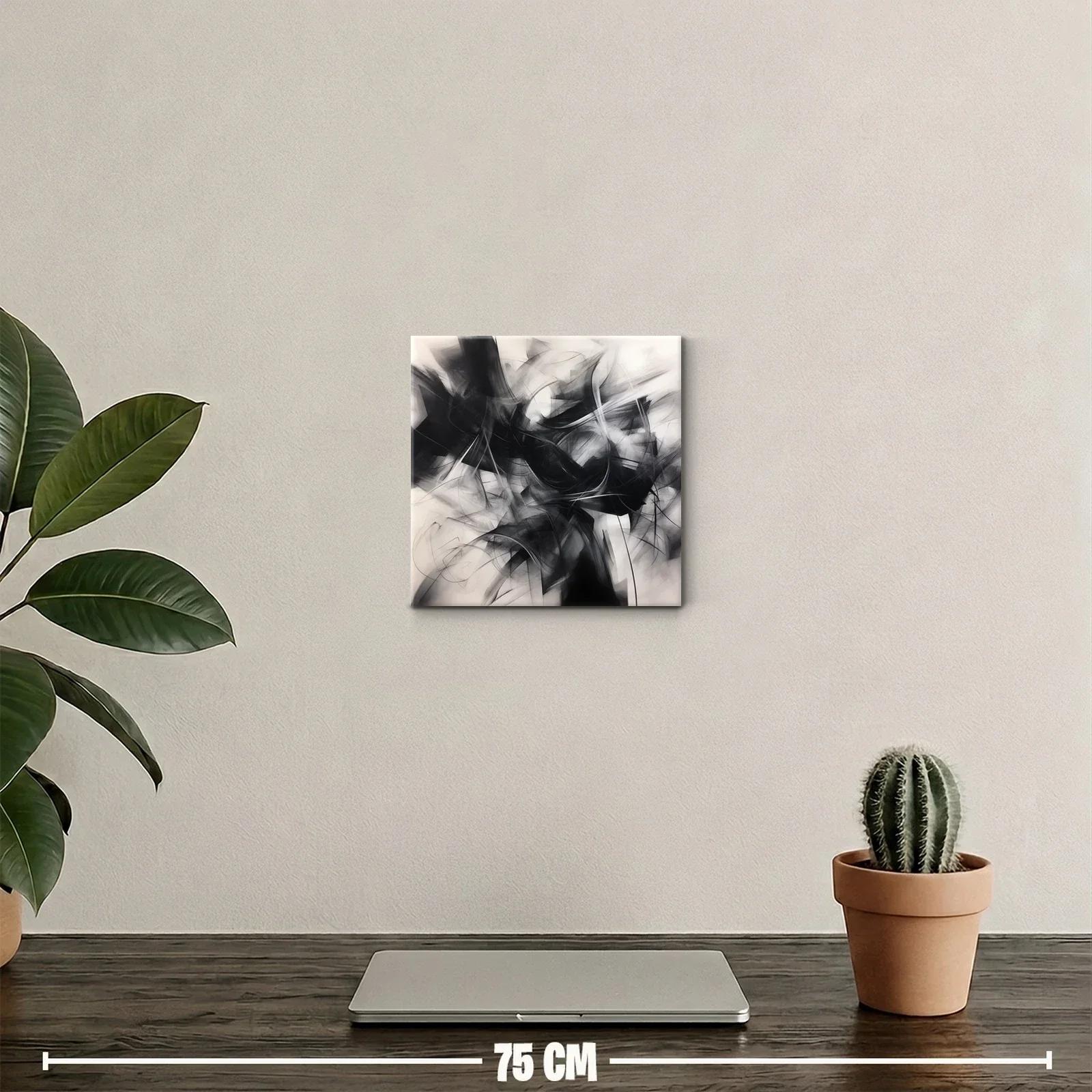 Composición abstracta en escala de grises dinámica y envolvente — miniatura 2