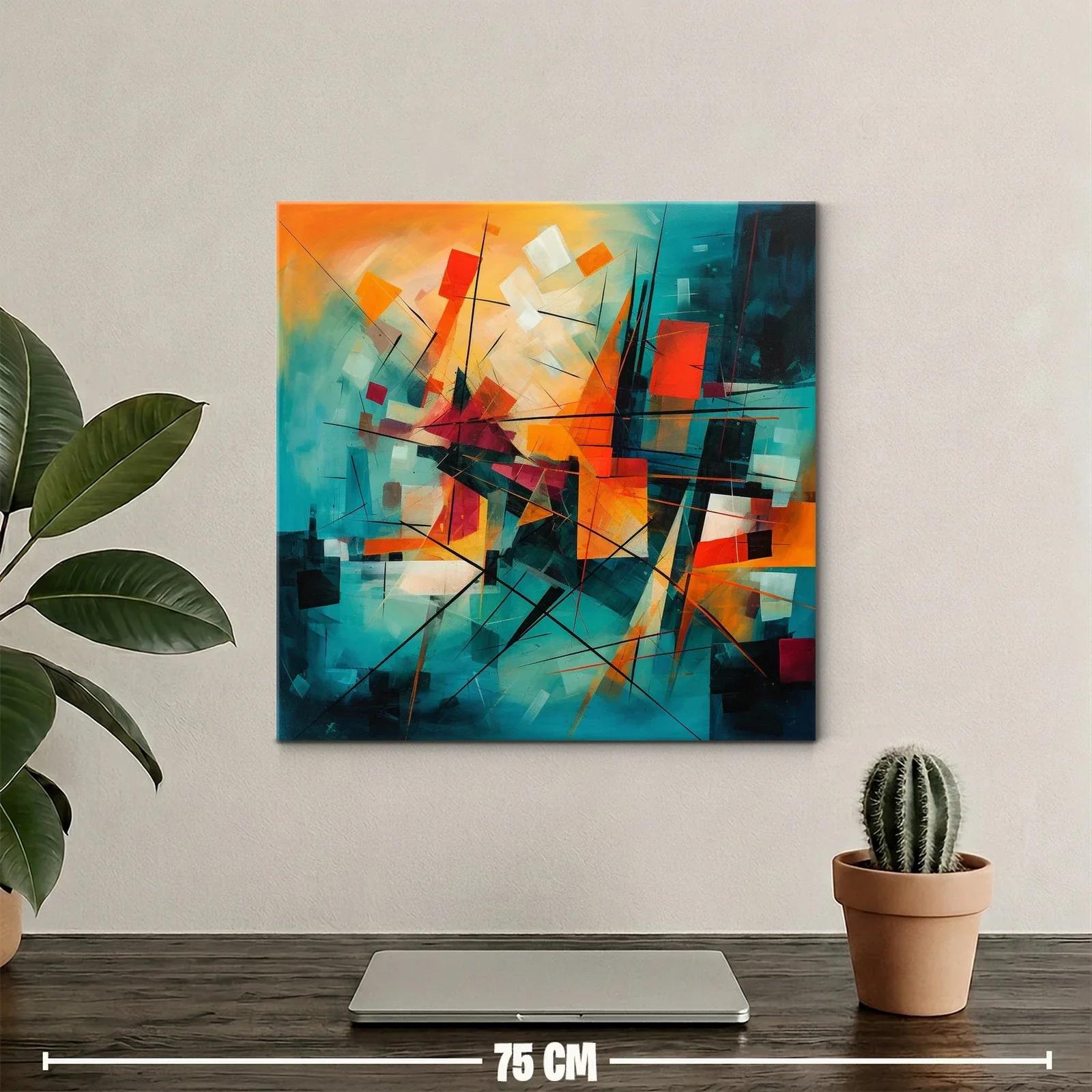 Composición abstracta en tonos vibrantes y contrastantes — miniatura 2