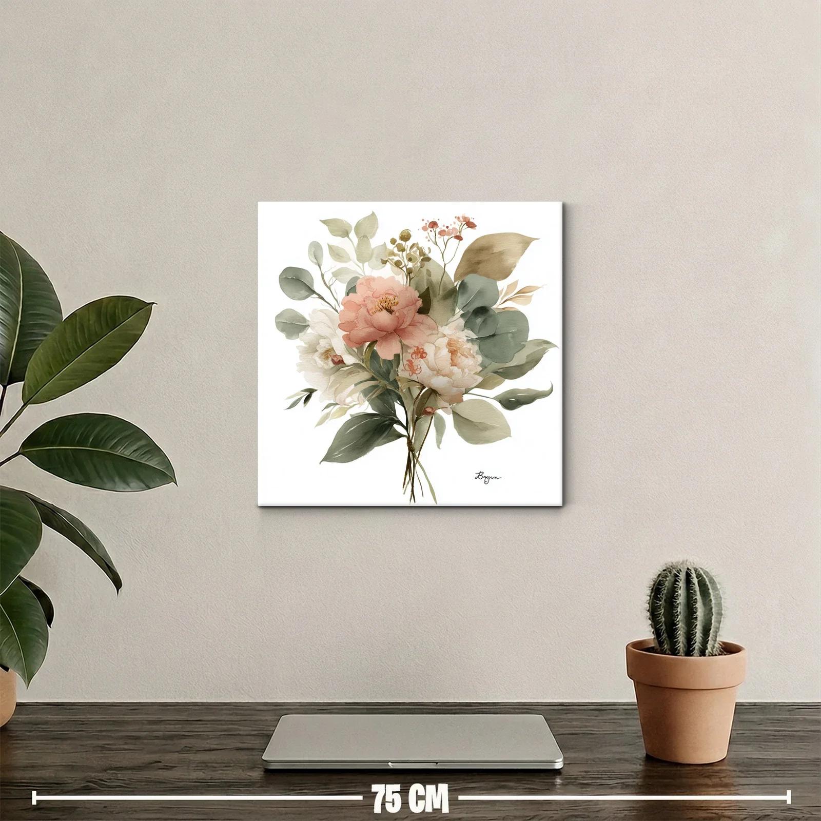 Ramo delicado de flores en tonos suaves y naturales — miniatura 2