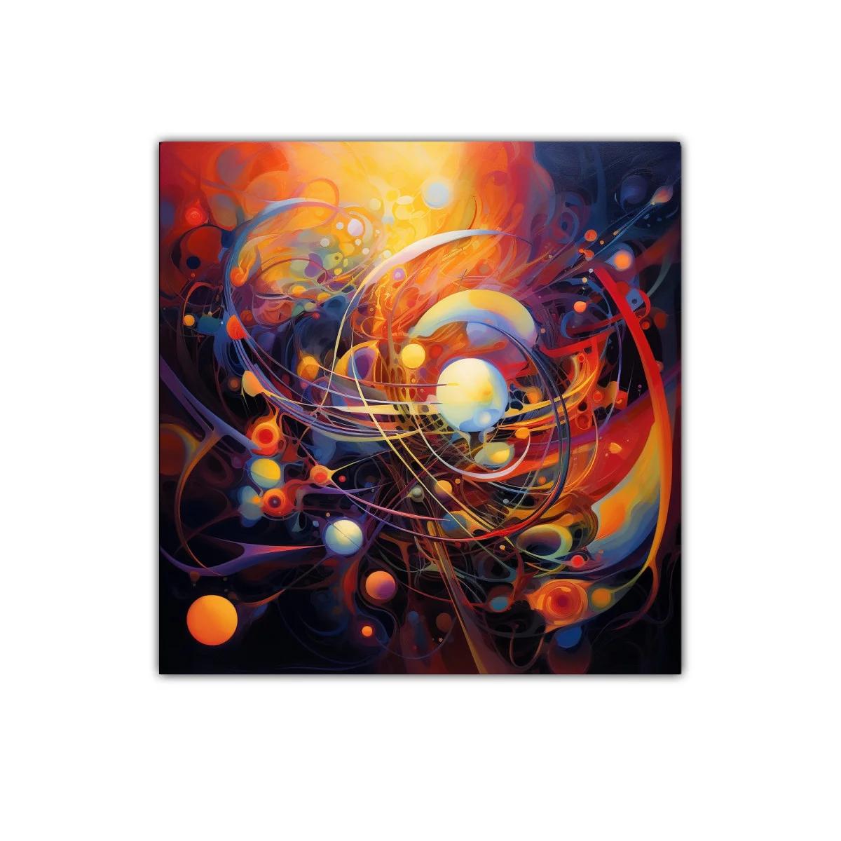 Cuadro abstracto dinámico con explosión de colores vibrantes — imagen principal