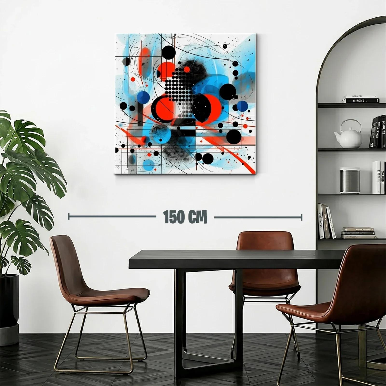 Composición abstracta en rojo azul y negro con formas geométricas — miniatura 2