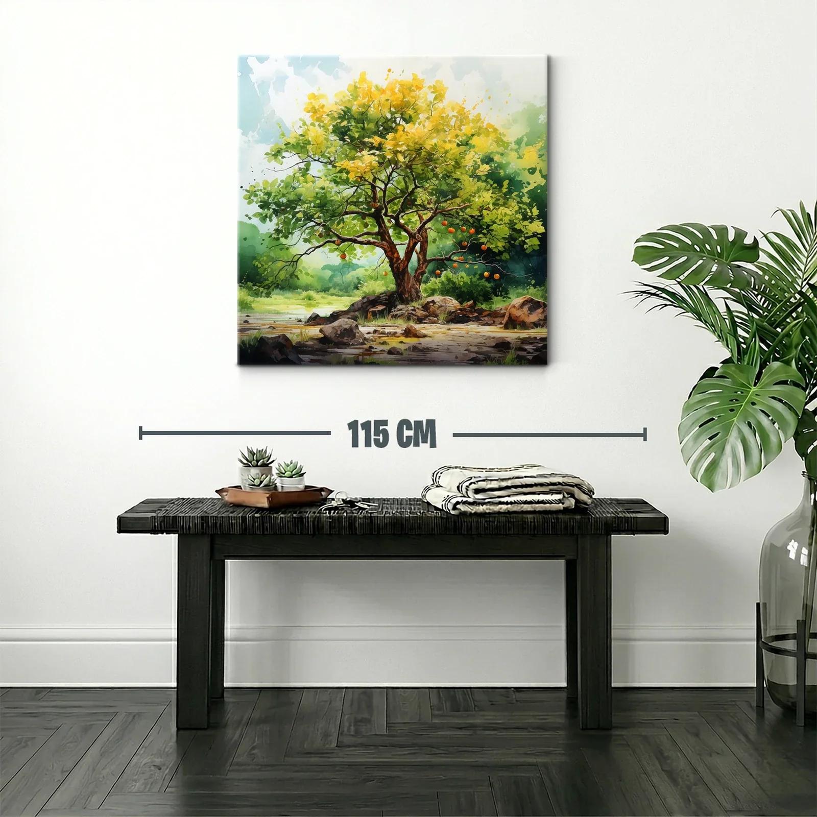 Árbol frutal lleno de vida en paisaje natural sereno — miniatura 2