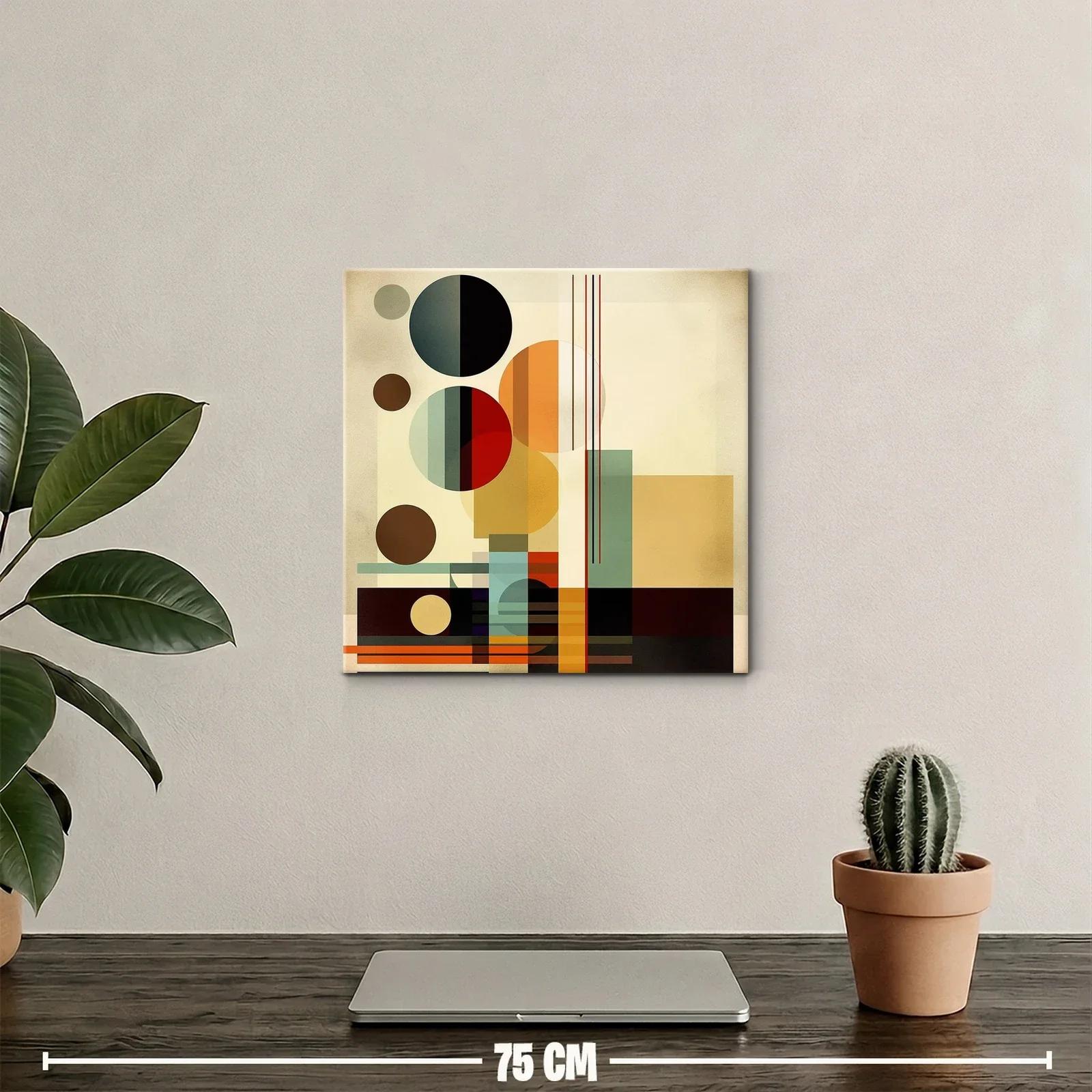 Composición geométrica abstracta con tonos cálidos y fríos — miniatura 2