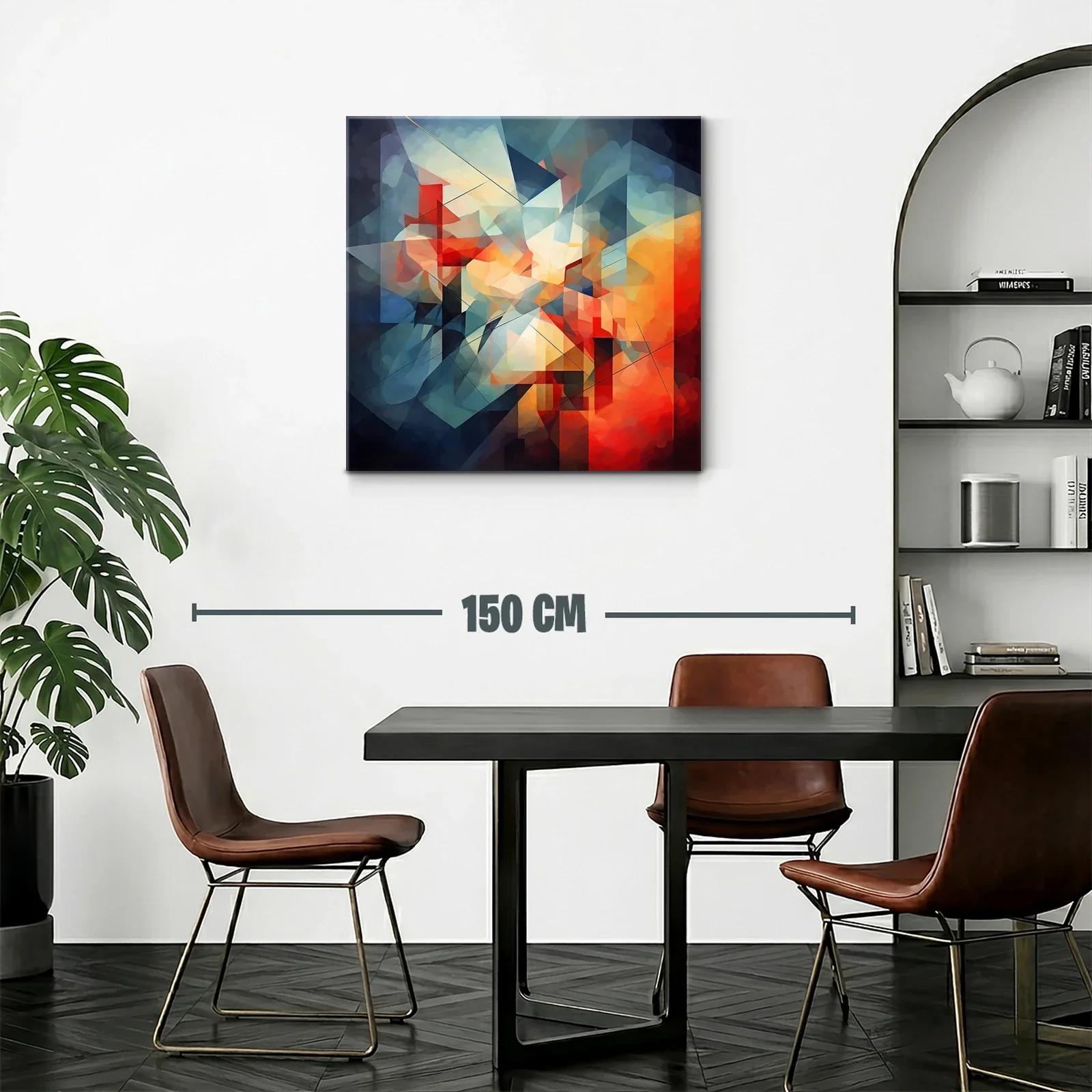 Composición abstracta con tonos cálidos y fríos vibrantes — miniatura 2
