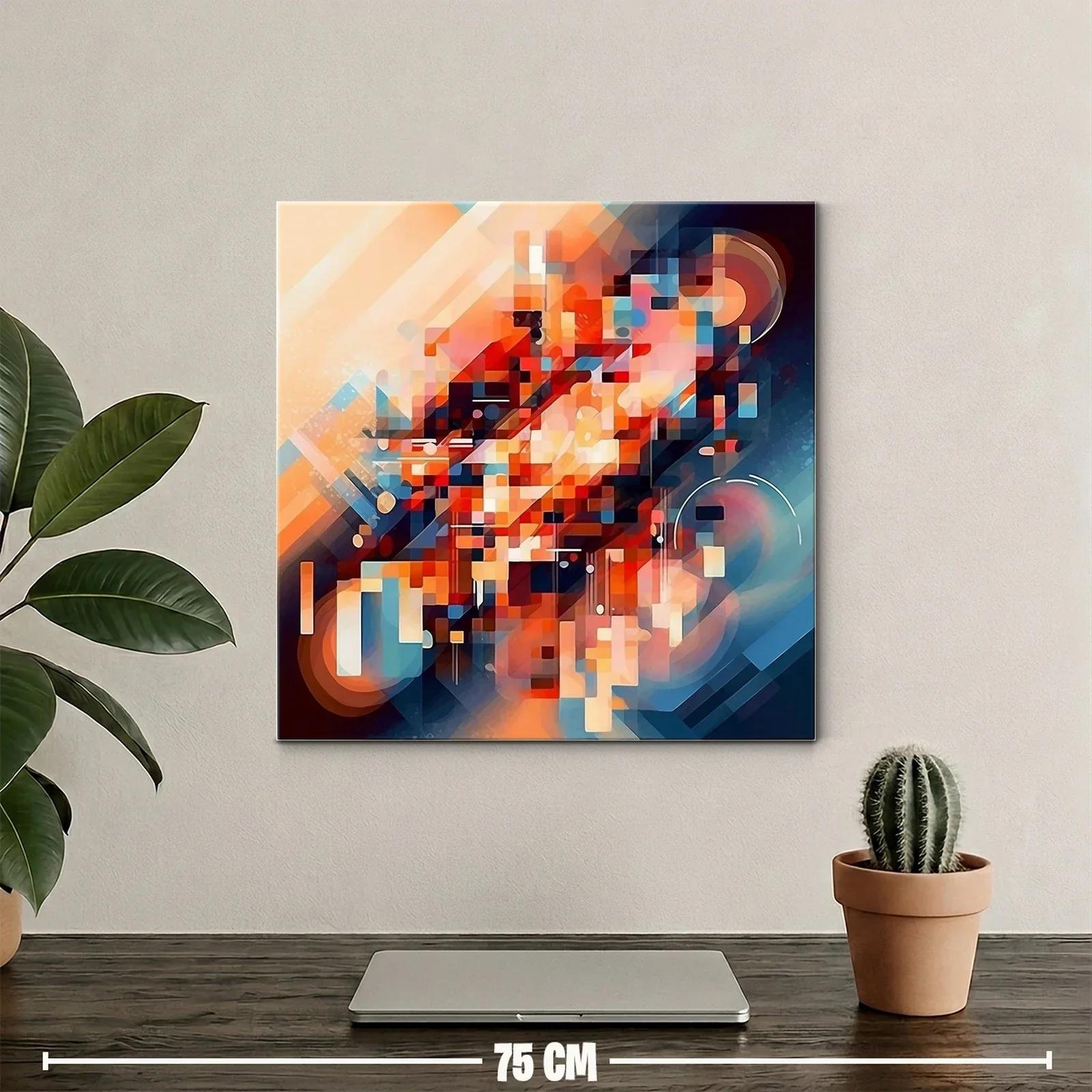 Composición abstracta vibrante con tonos cálidos y fríos — miniatura 2