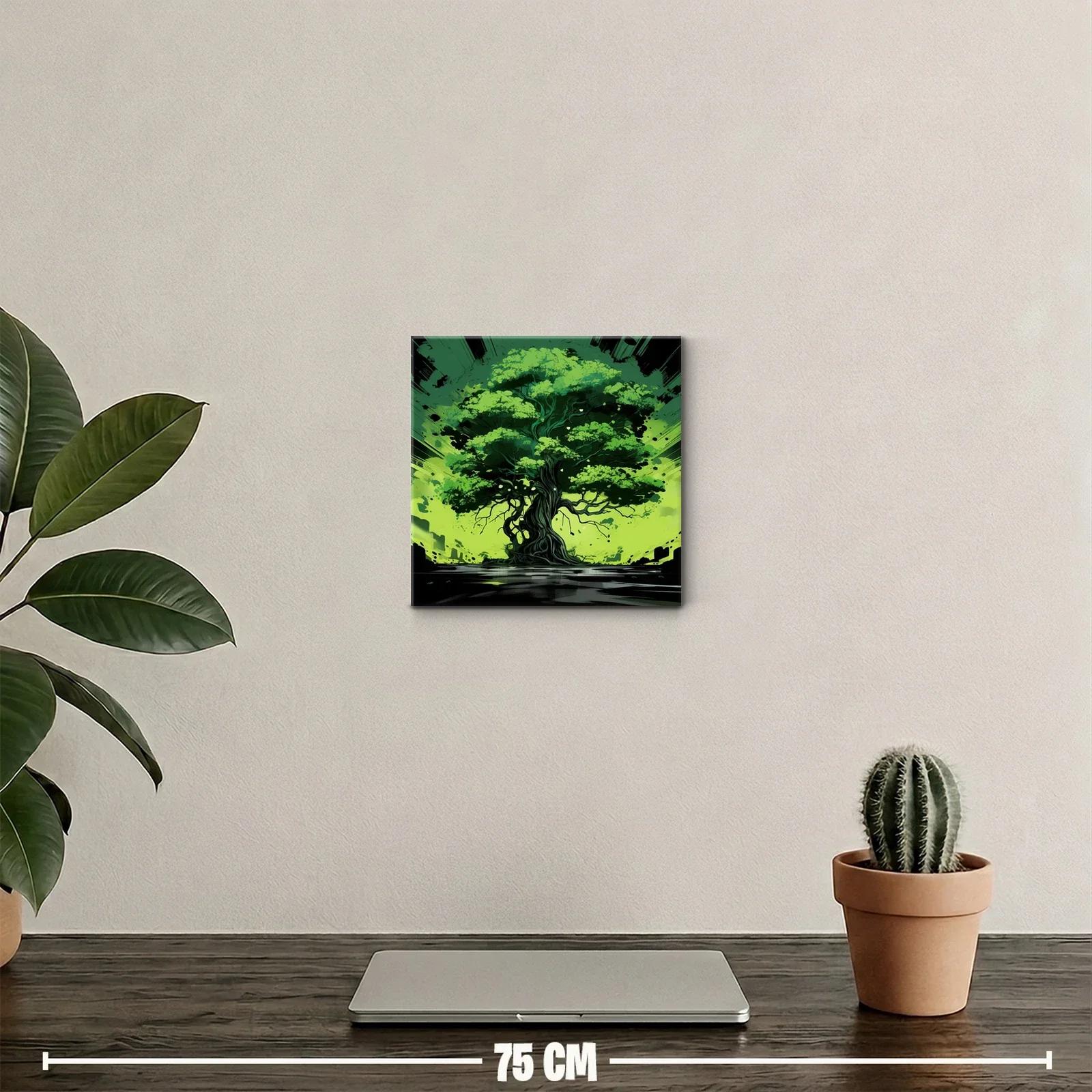 Impresionante composición de árbol vibrante en tonos verdes — miniatura 2