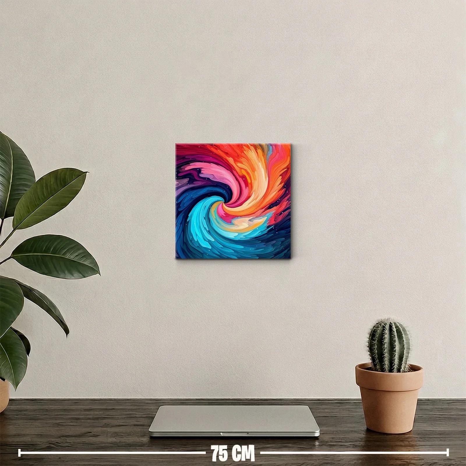 Cuadro vibrante con remolino de colores intensos y dinámicos — miniatura 2