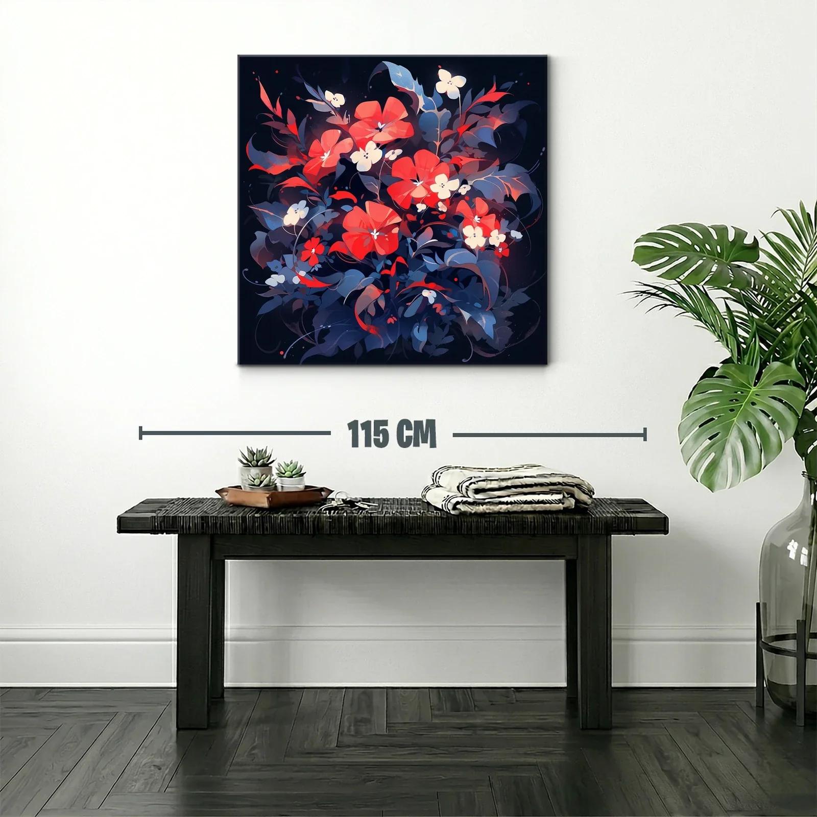 Flores vibrantes con tonos rojos y azules intensos — miniatura 2
