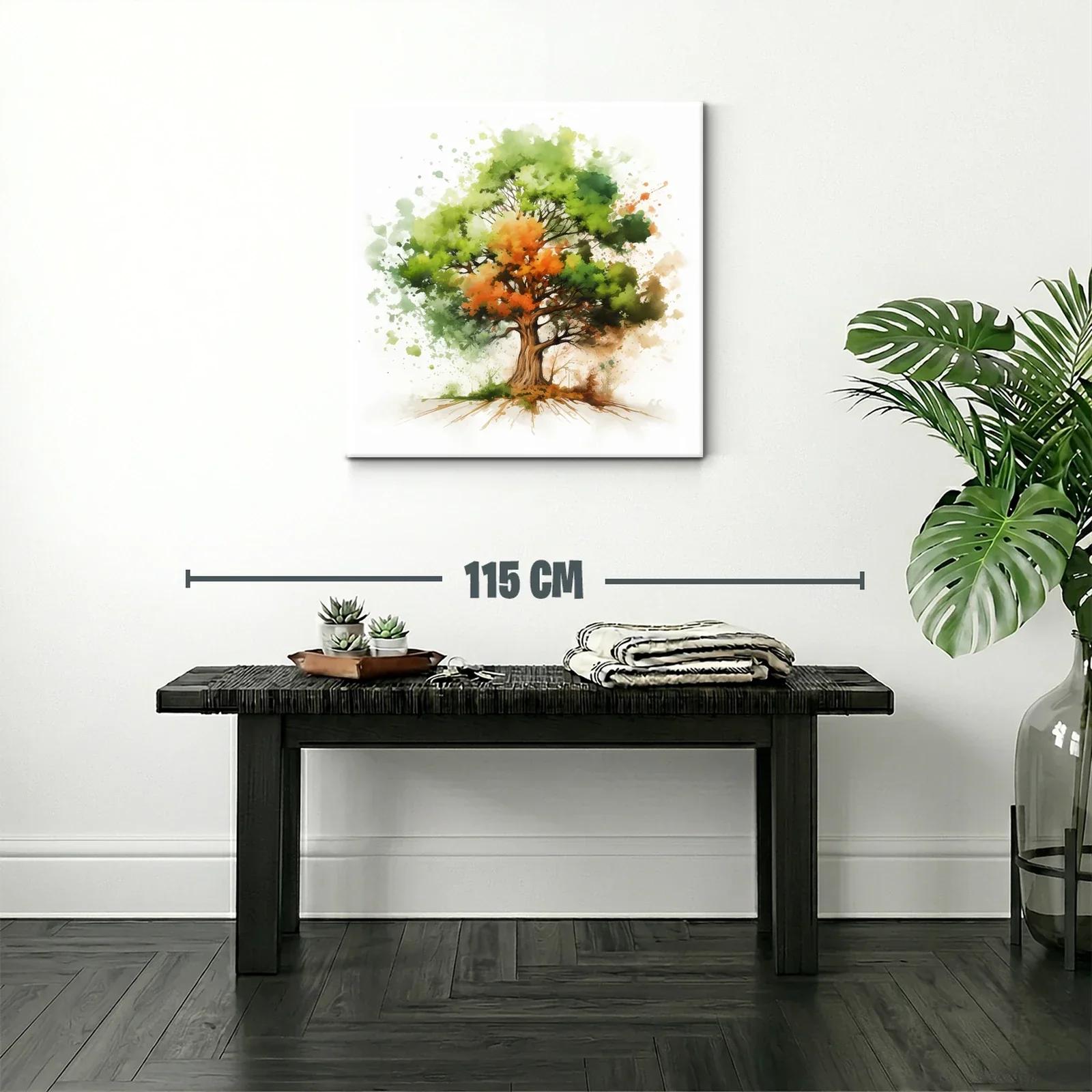 Árbol vibrante con tonos verdes y naranjas llenos de vida — miniatura 2