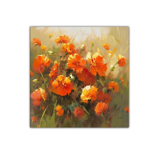 Ramo vibrante de flores en tonos anaranjados cálidos