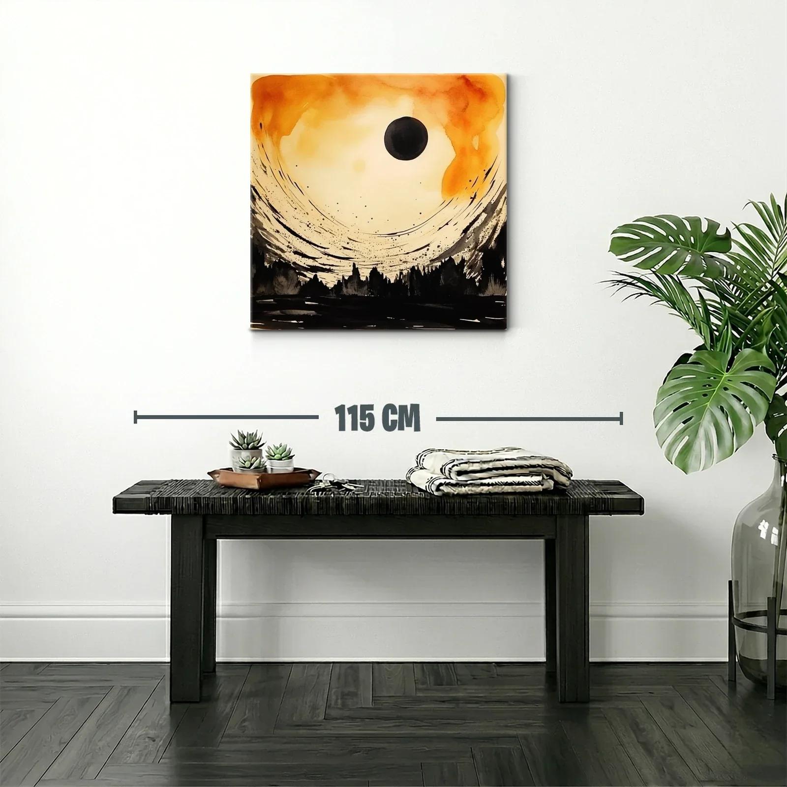 Atardecer abstracto con siluetas y cielo dramático — miniatura 2