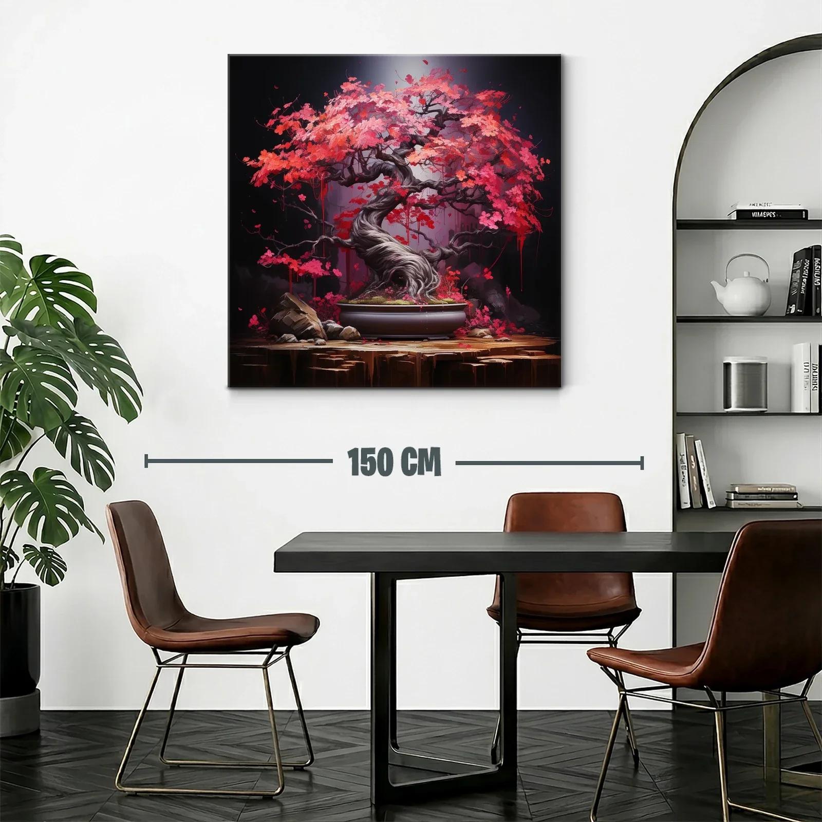 Armonía natural con bonsái de intensos pétalos rosas y rojos — miniatura 2