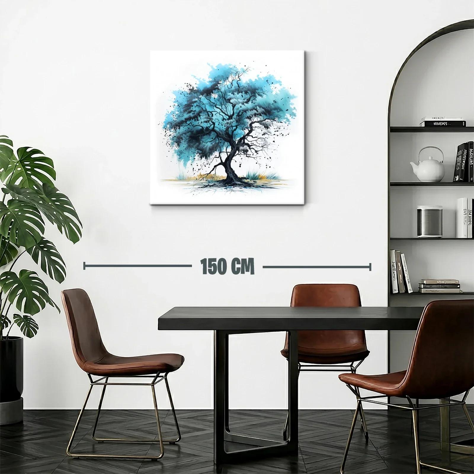Árbol azul con ramas dinámicas y elegante contraste — miniatura 2