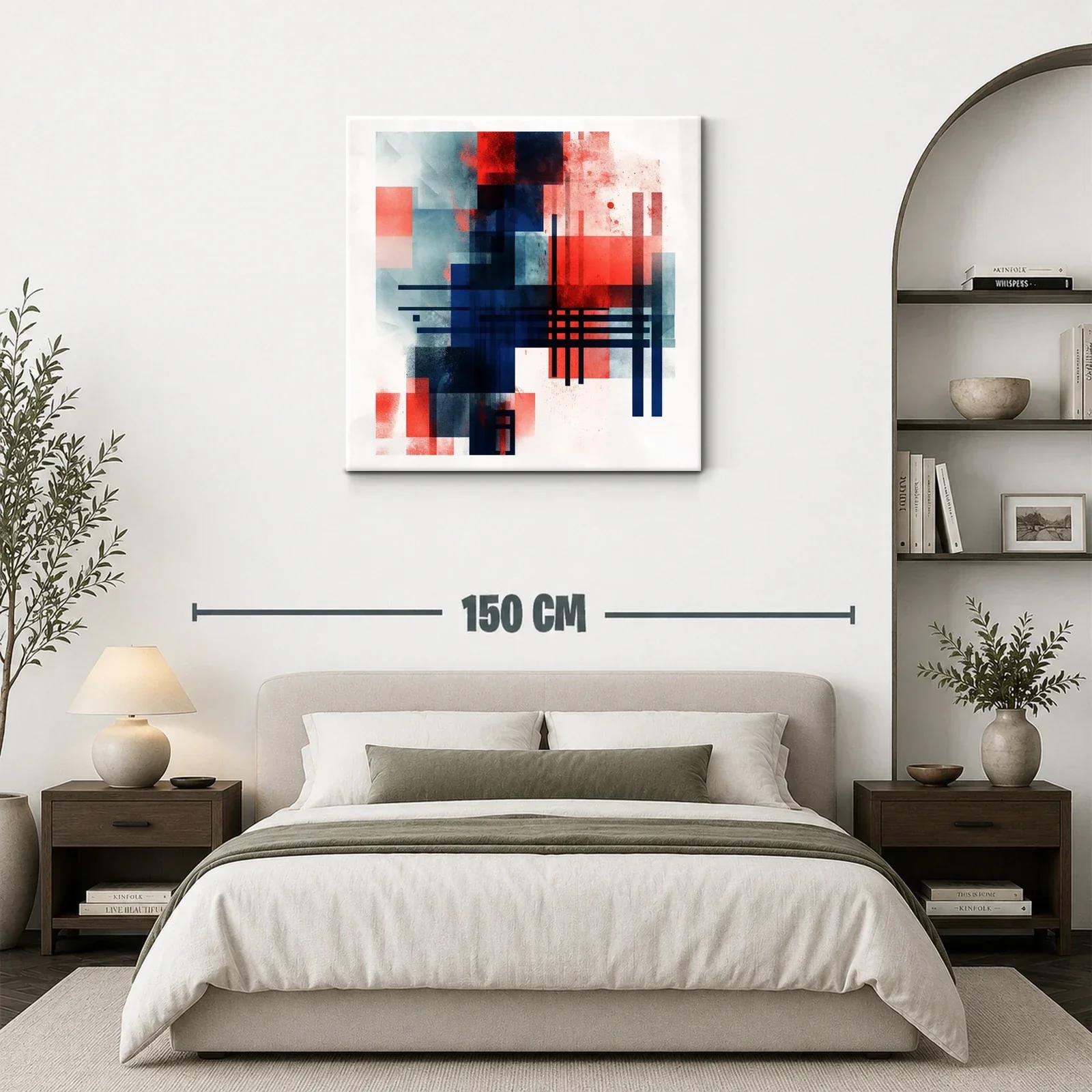 Composición geométrica con tonos rojos y azules intensos — miniatura 3