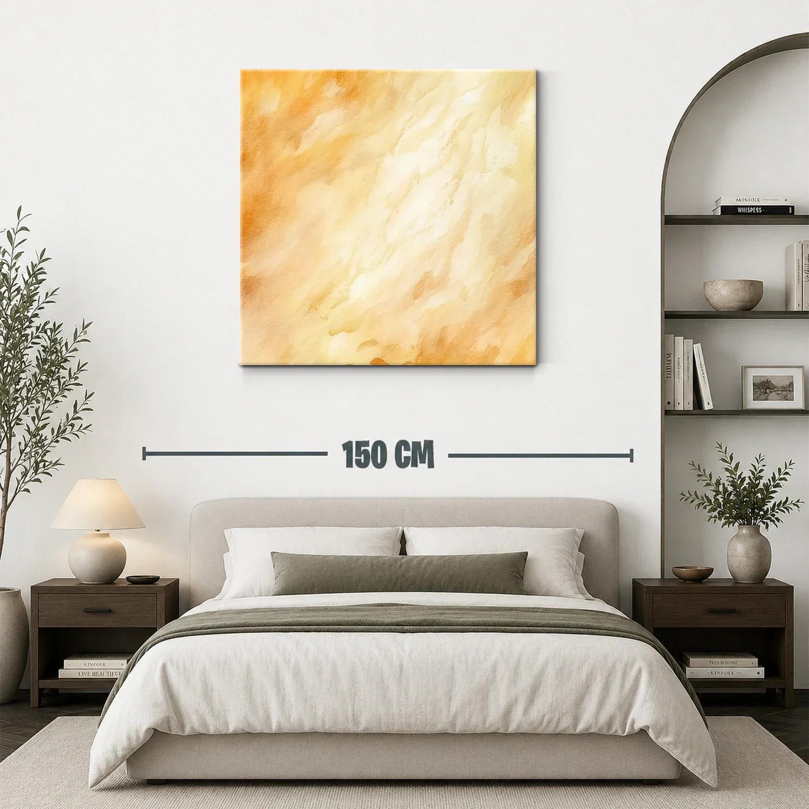 Cuadro abstracto en tonos cálidos que ilumina espacios — miniatura 3