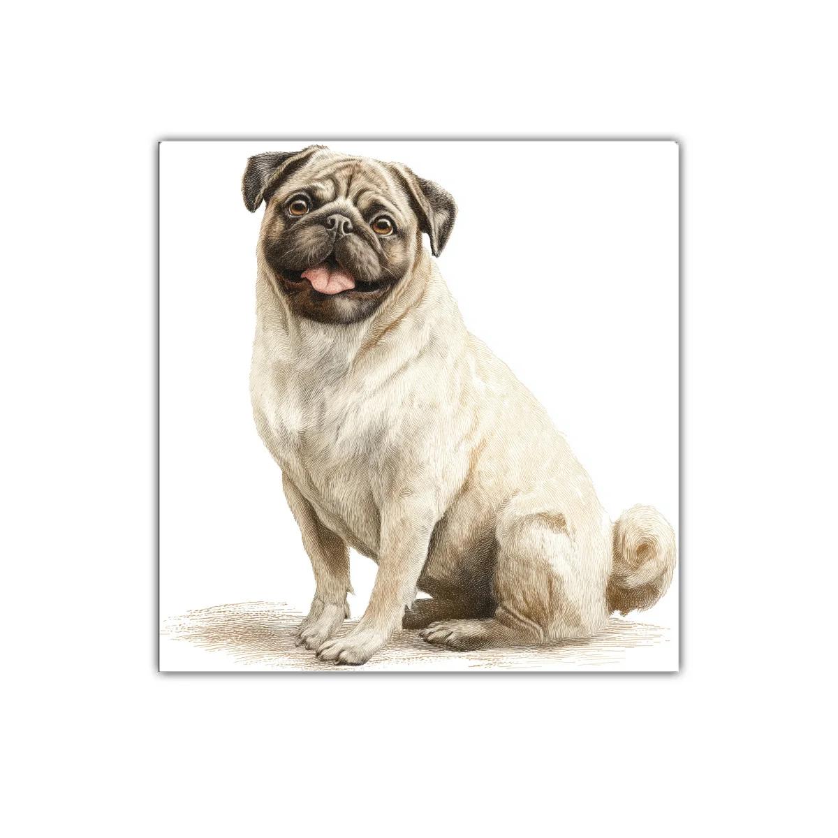 Cuadro decorativo perro carlino sonriente