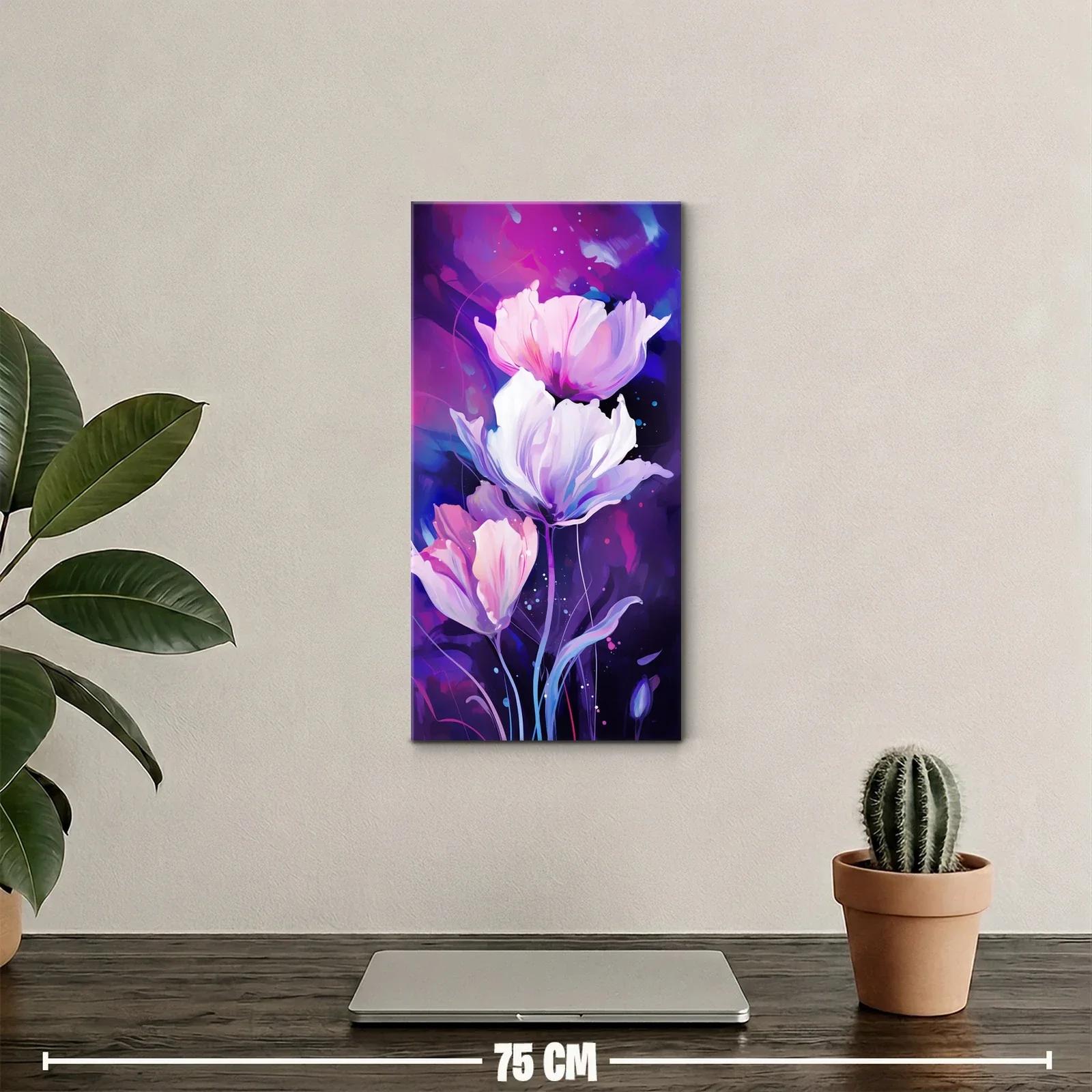 Cuadro lirios violetas con tallos curvos — miniatura 2