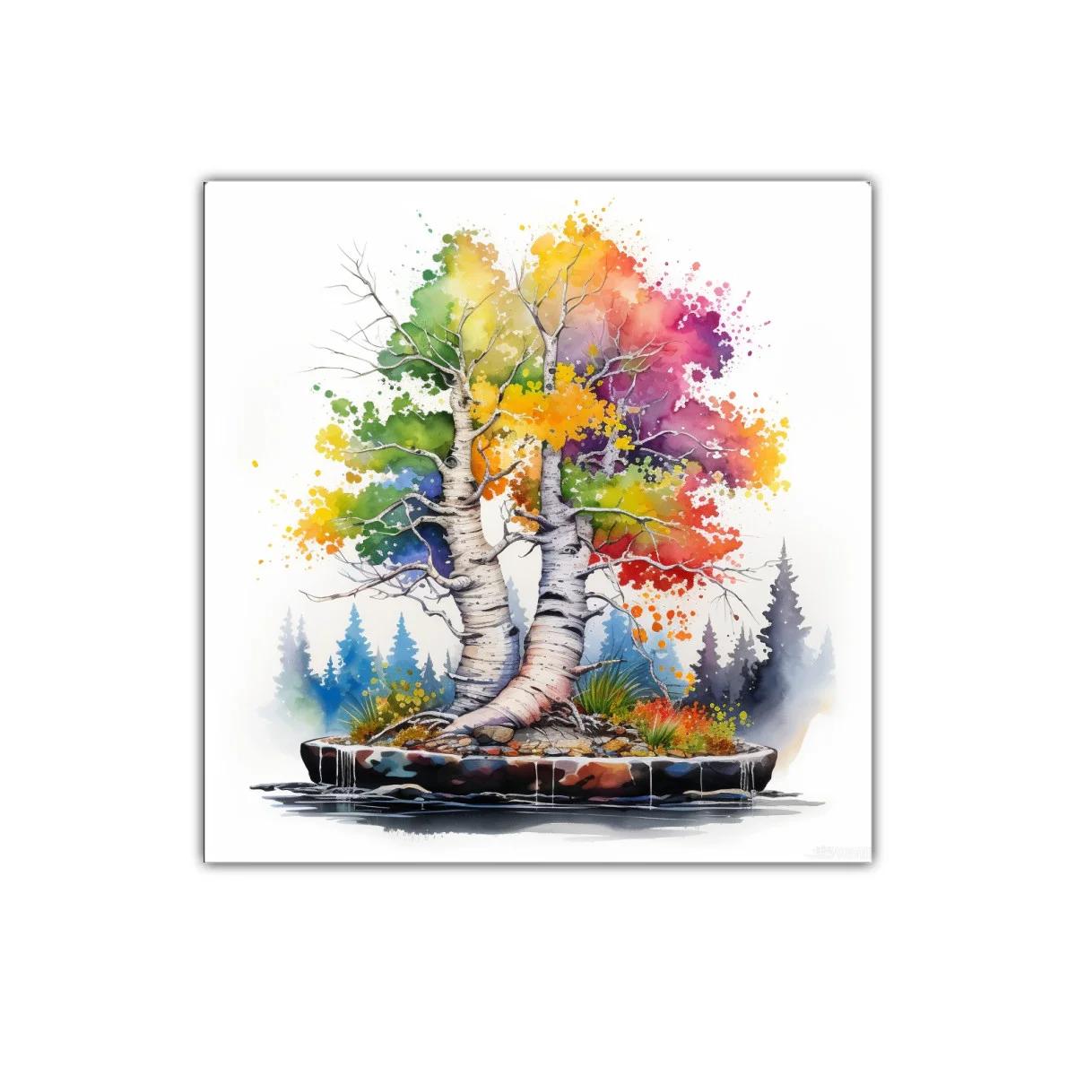 Árboles en explosión de color y naturaleza vibrante