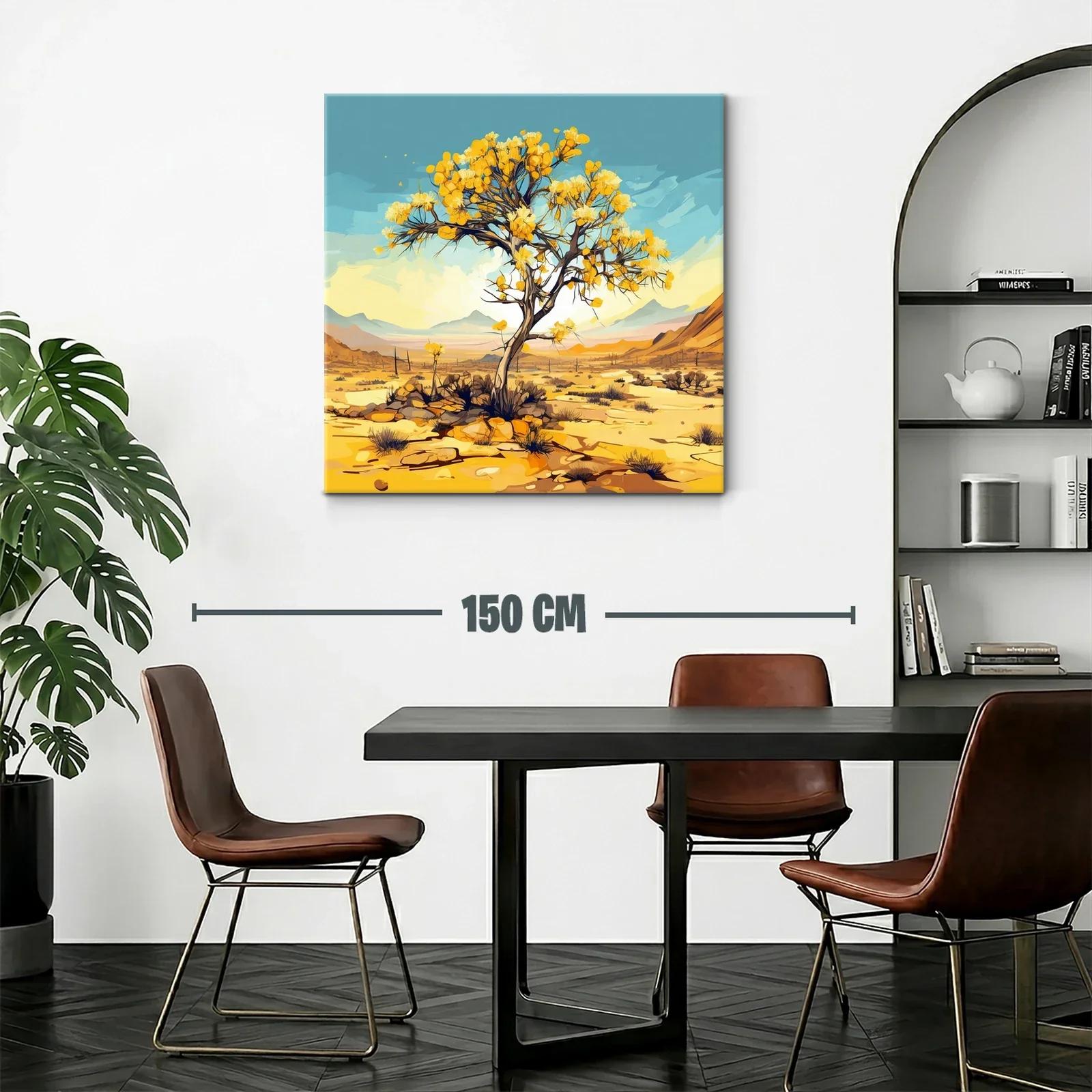 Árbol amarillo en paisaje desértico vibrante — miniatura 2