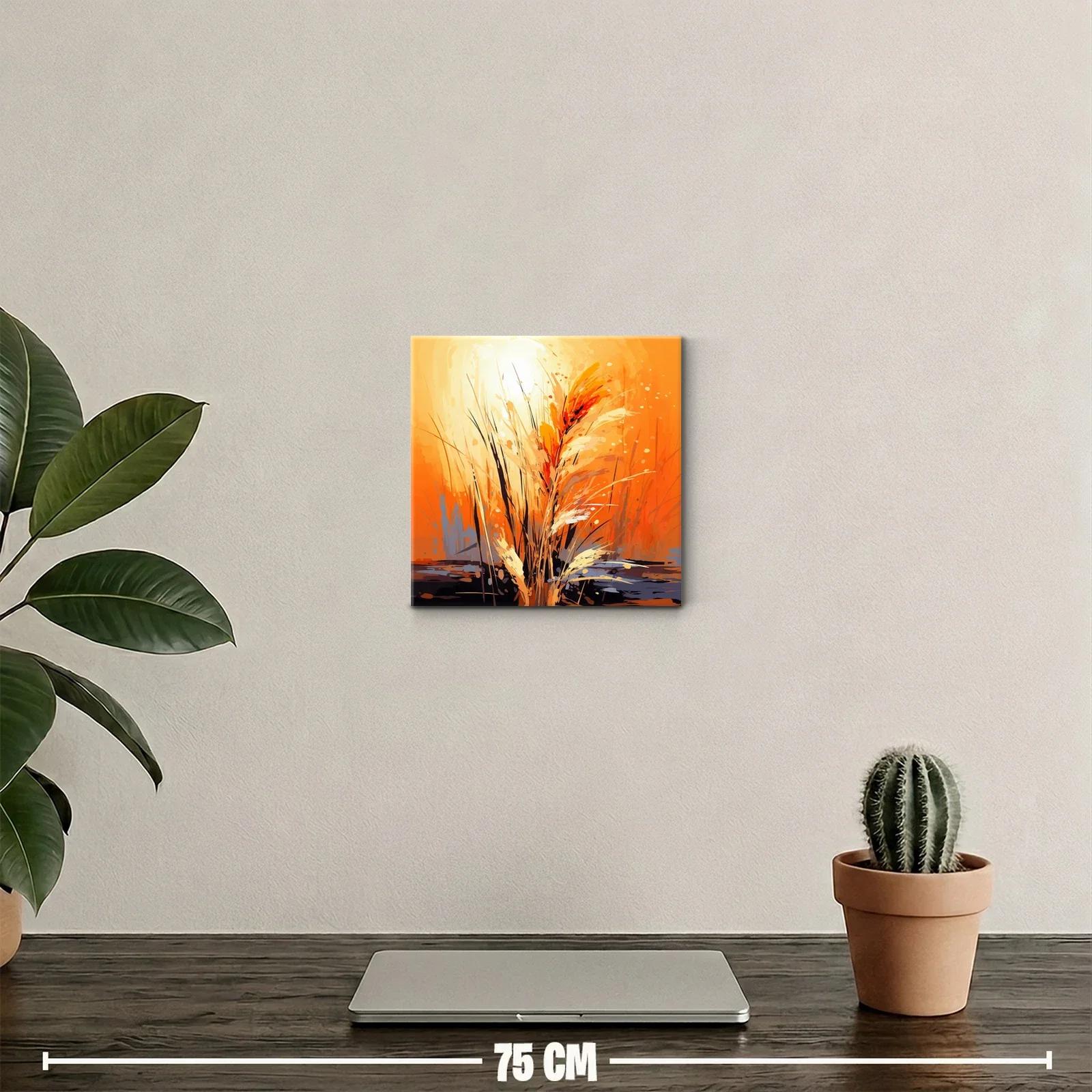 Cuadro decorativo con motivos de hierbas en tonos cálidos — miniatura 2