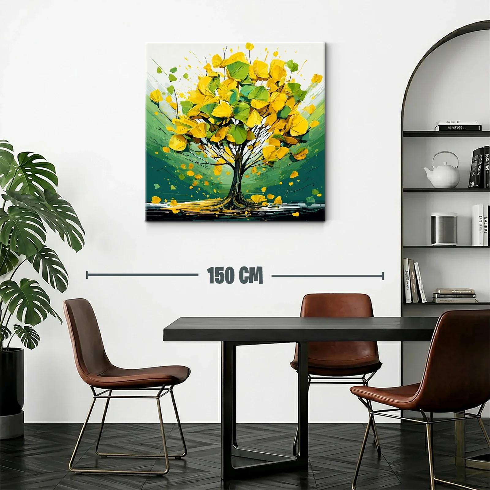 Árbol vibrante de tonos verdes y amarillos dinámicos — miniatura 2