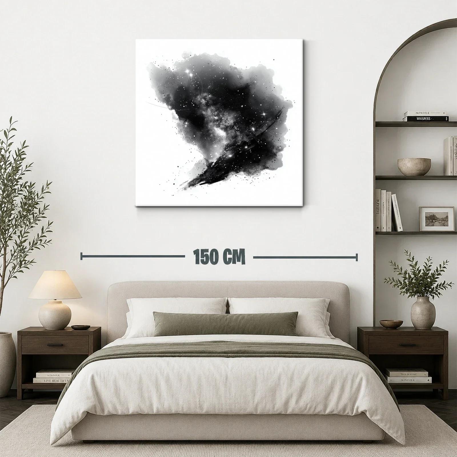 Impresión abstracta del cosmos en negro y blanco — miniatura 3