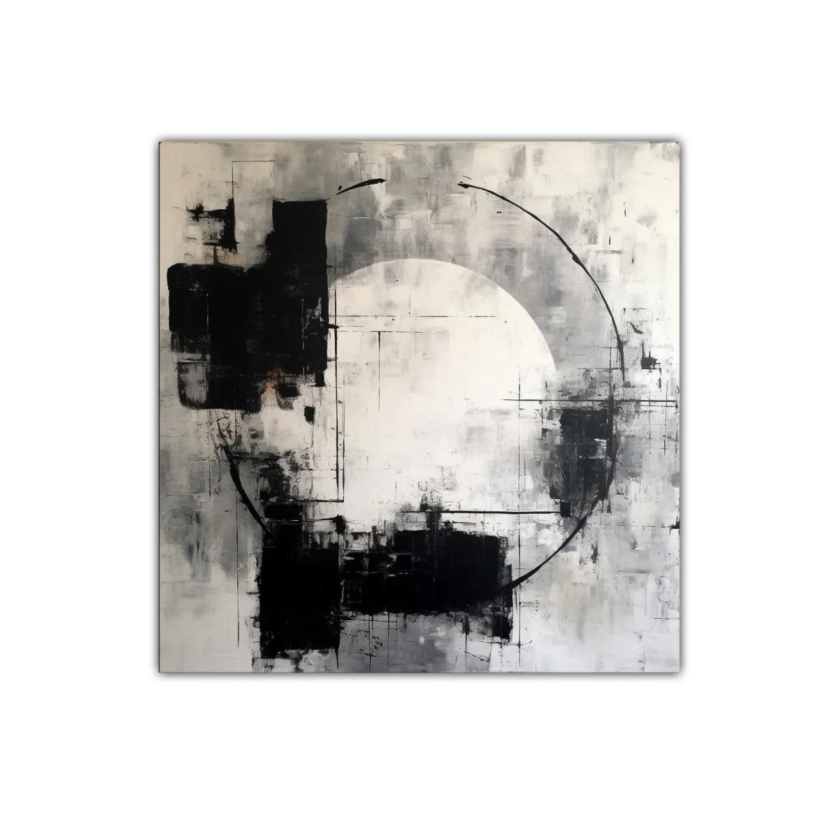 Cuadro abstracto con formas geométricas en tonos neutros — imagen principal