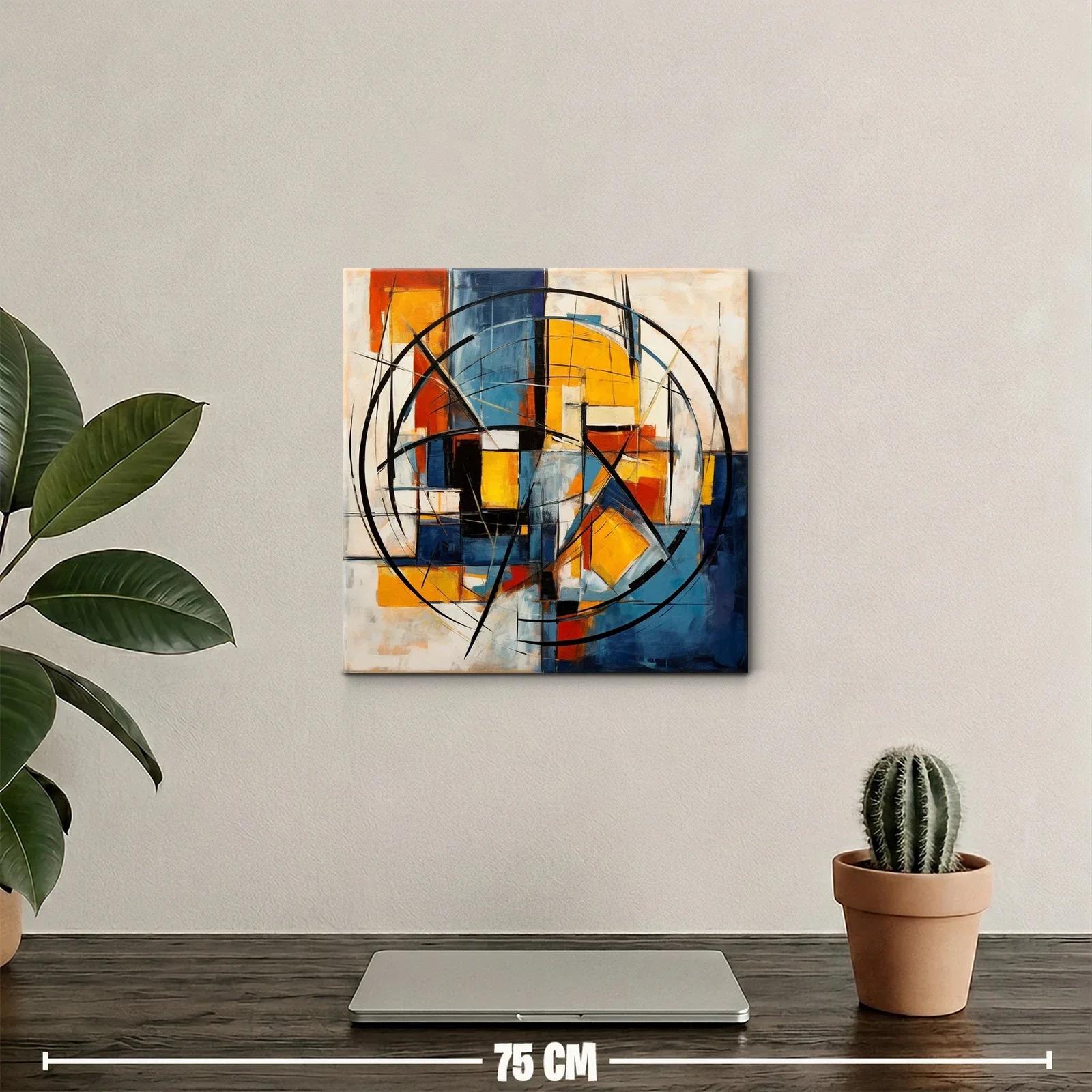 Composición abstracta en tonos cálidos y fríos equilibrados — miniatura 2