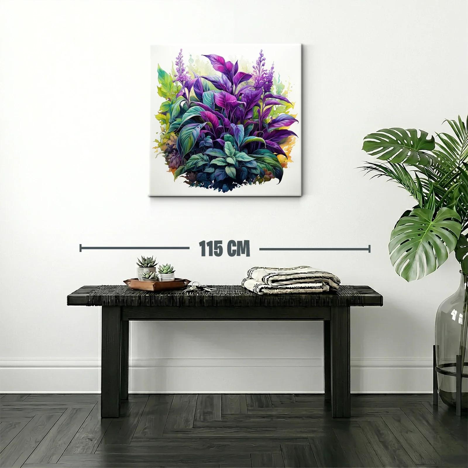Exuberante Composición de Hojas en Tonos Violeta y Verde — miniatura 2