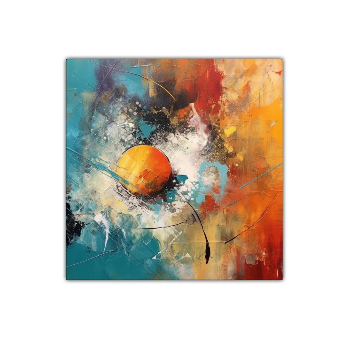 Explosión de color con esfera vibrante en abstracción dinámica — miniatura 1