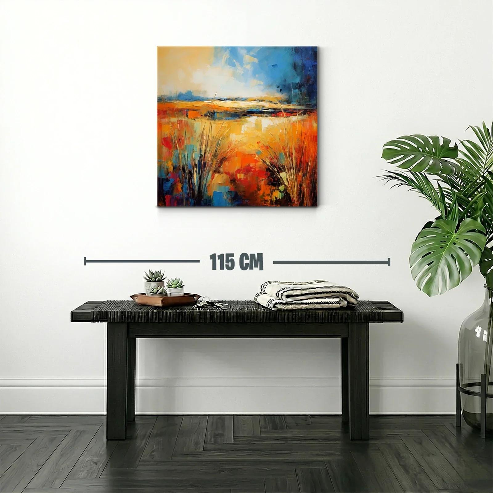 Paisaje abstracto con vibrantes tonos cálidos y fríos — miniatura 2