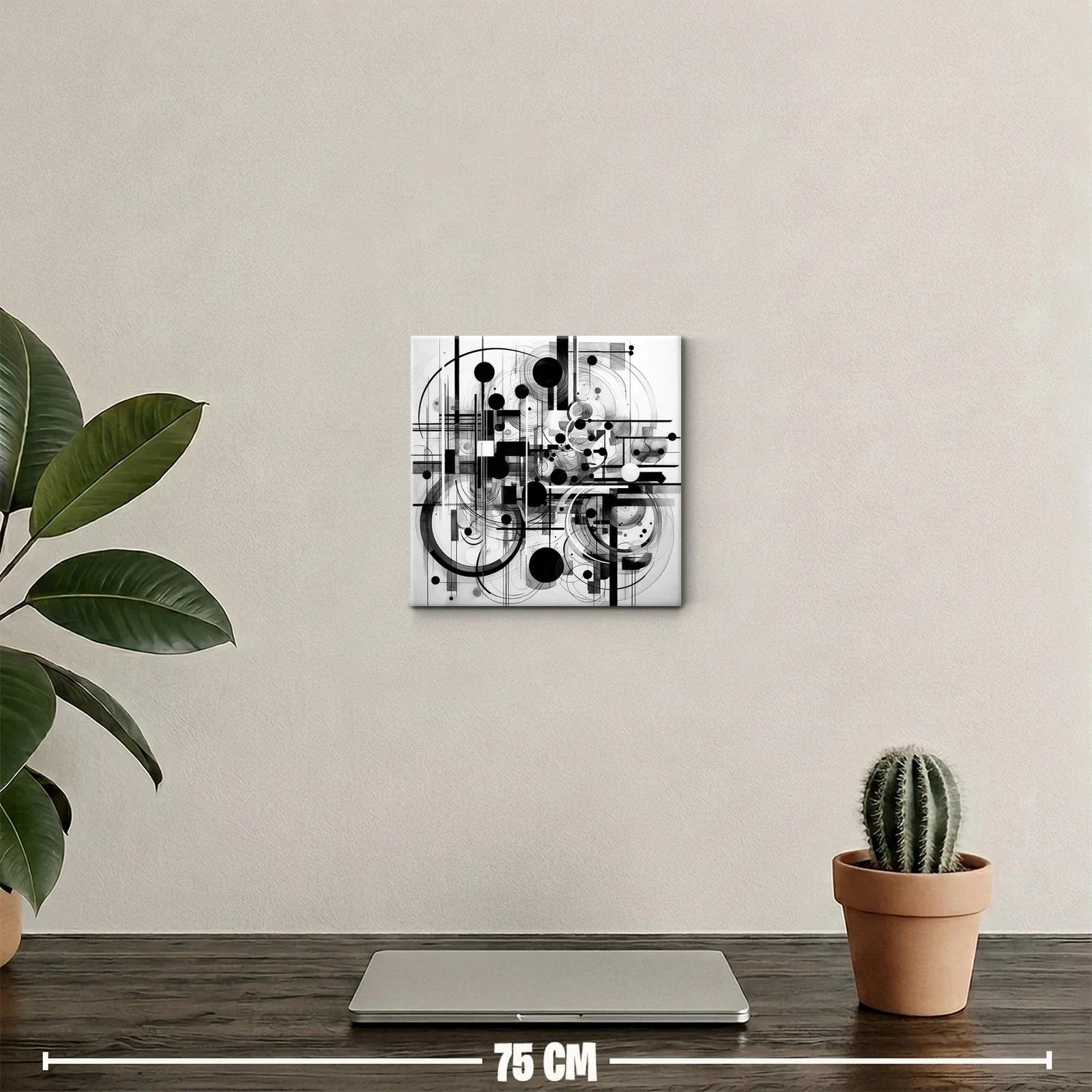 Composición abstracta en blanco y negro con formas geométricas — miniatura 2