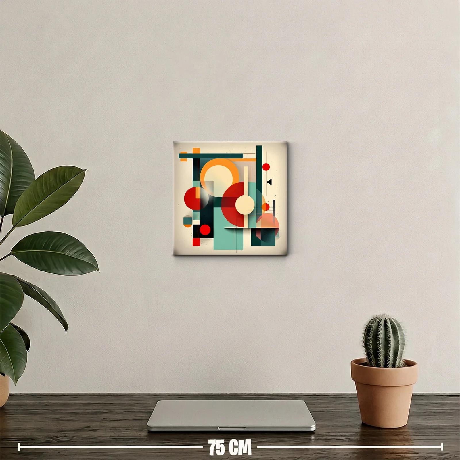 Cuadro abstracto con formas geométricas y colores vibrantes — miniatura 2