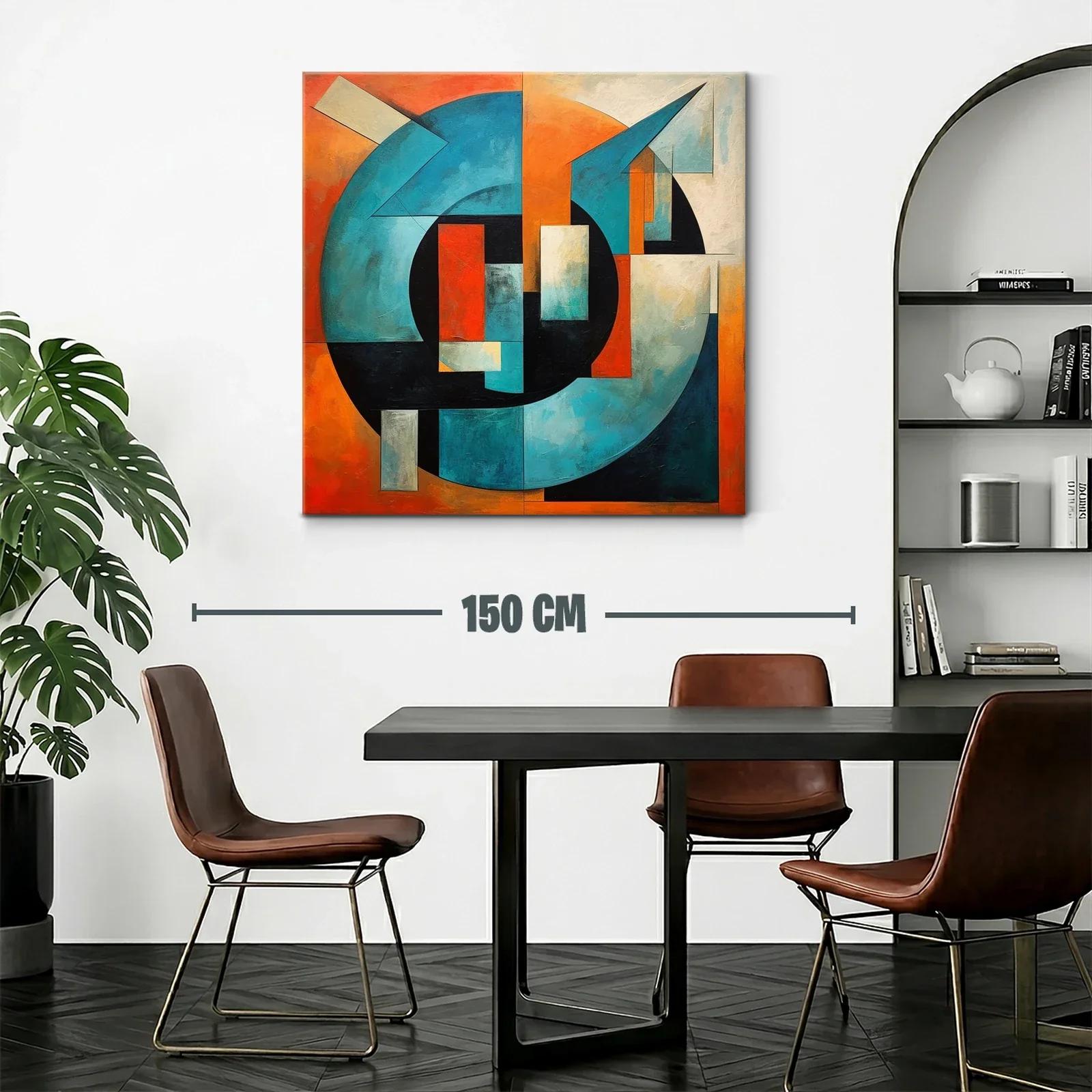 Composición abstracta geométrica en tonos azules y naranjas — miniatura 2