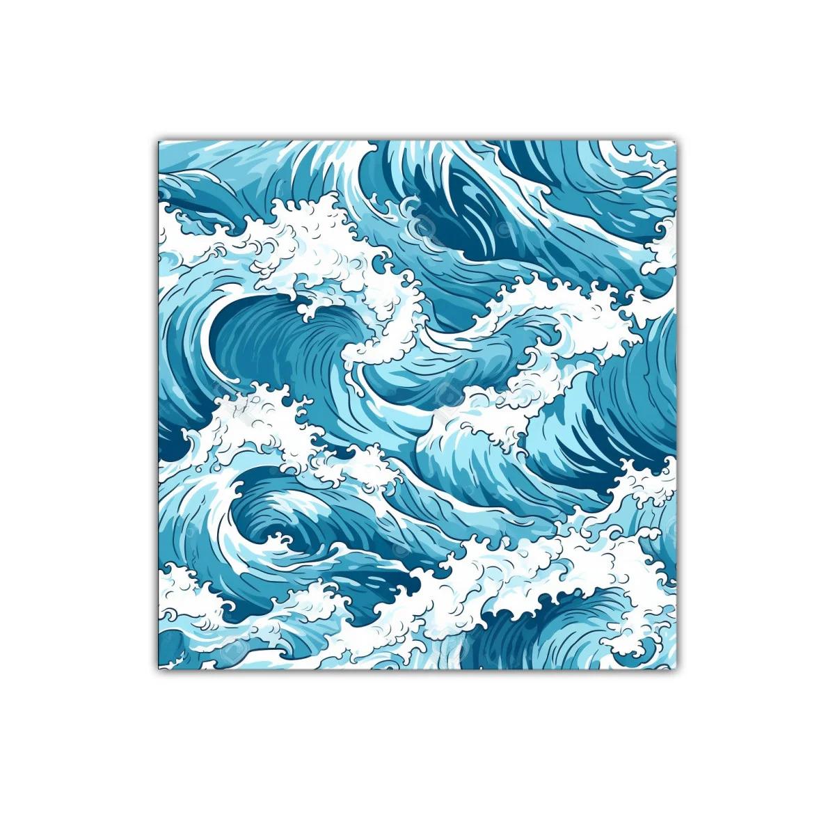 Impresionante obra de olas marinas en tonos azules y blancos — imagen principal