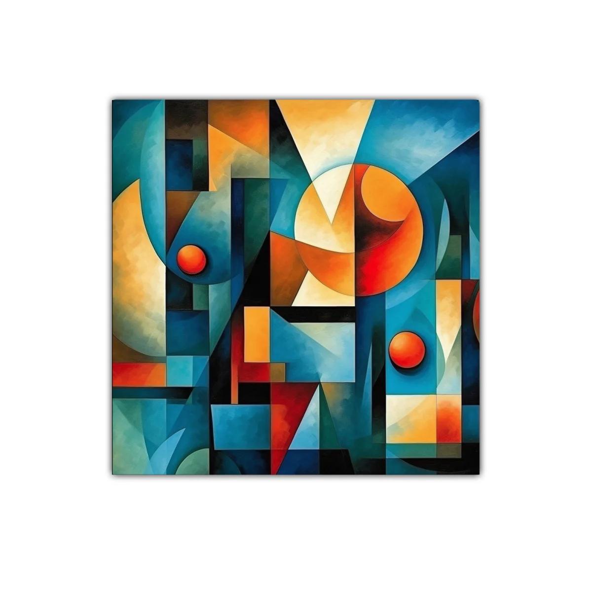 Composición abstracta con formas geométricas y colores vivos — imagen principal