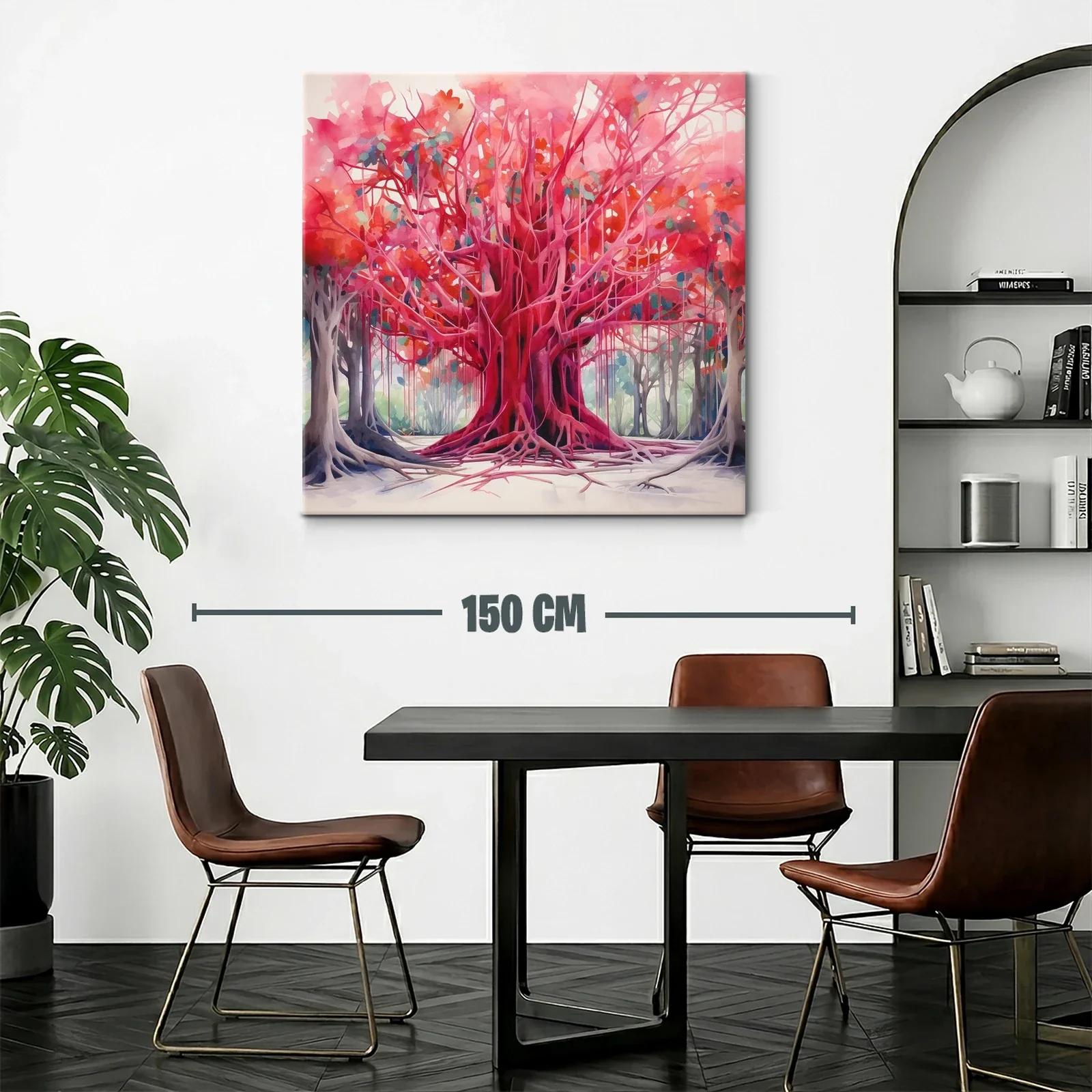 Impresionante árbol rojo en un bosque vibrante — miniatura 2