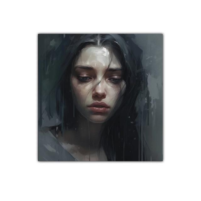 Retrato melancólico en tonos oscuros y expresivos