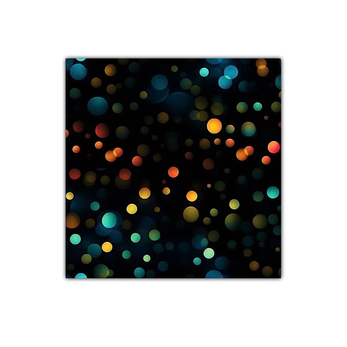 Cuadro decorativo con pattern de círculos luminosos multicolor