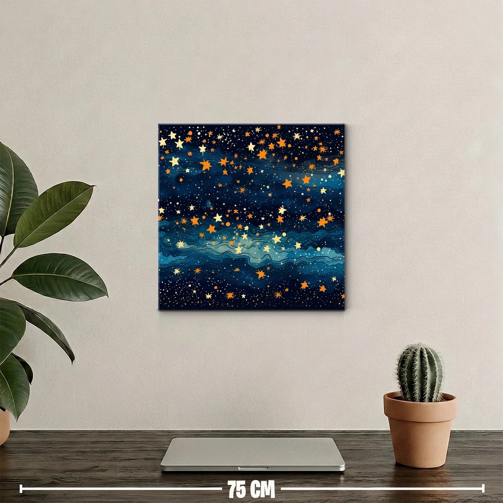 Cielo estrellado con tonos dorados y azul profundo — miniatura 2