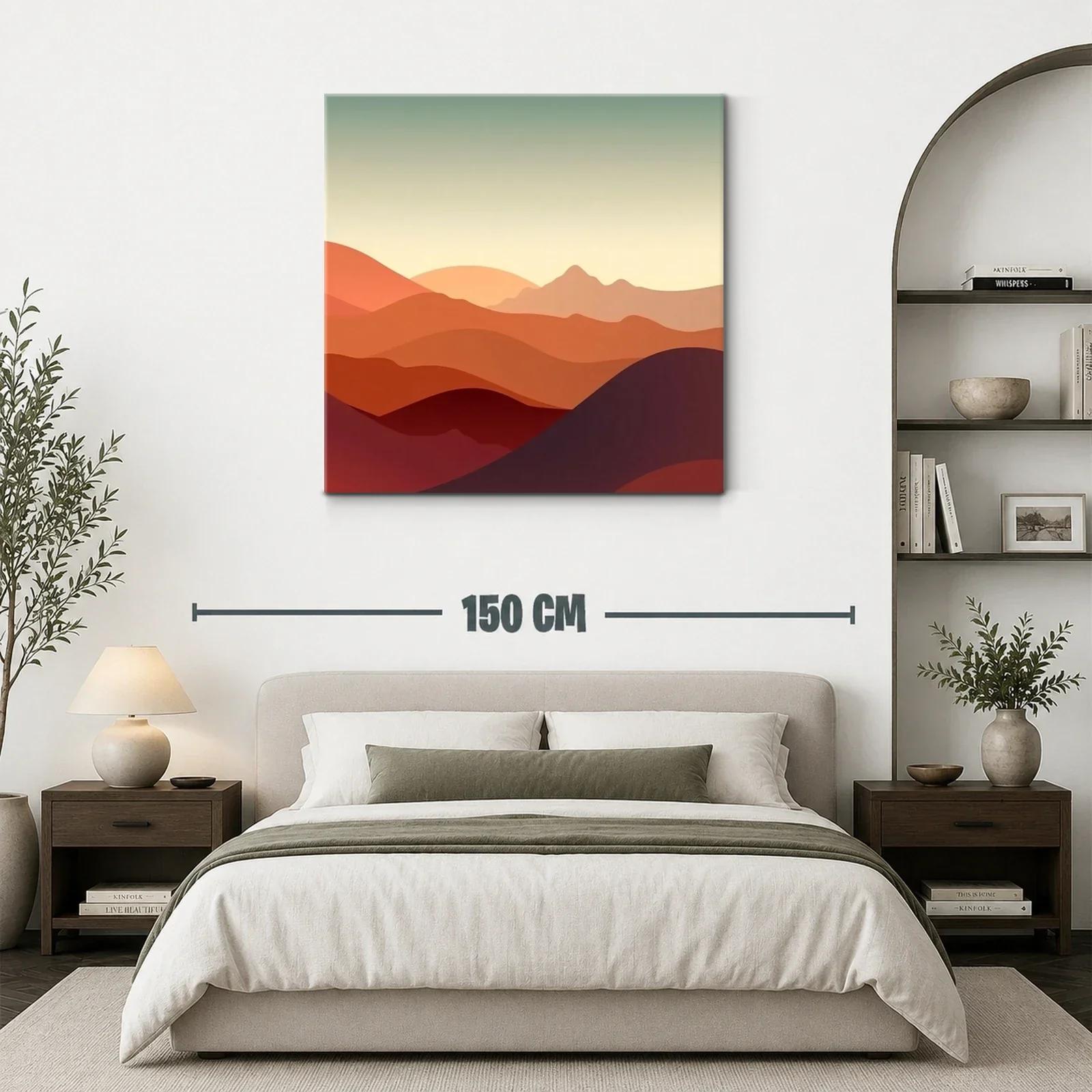 Paisaje abstracto de montañas en tonos cálidos — miniatura 3