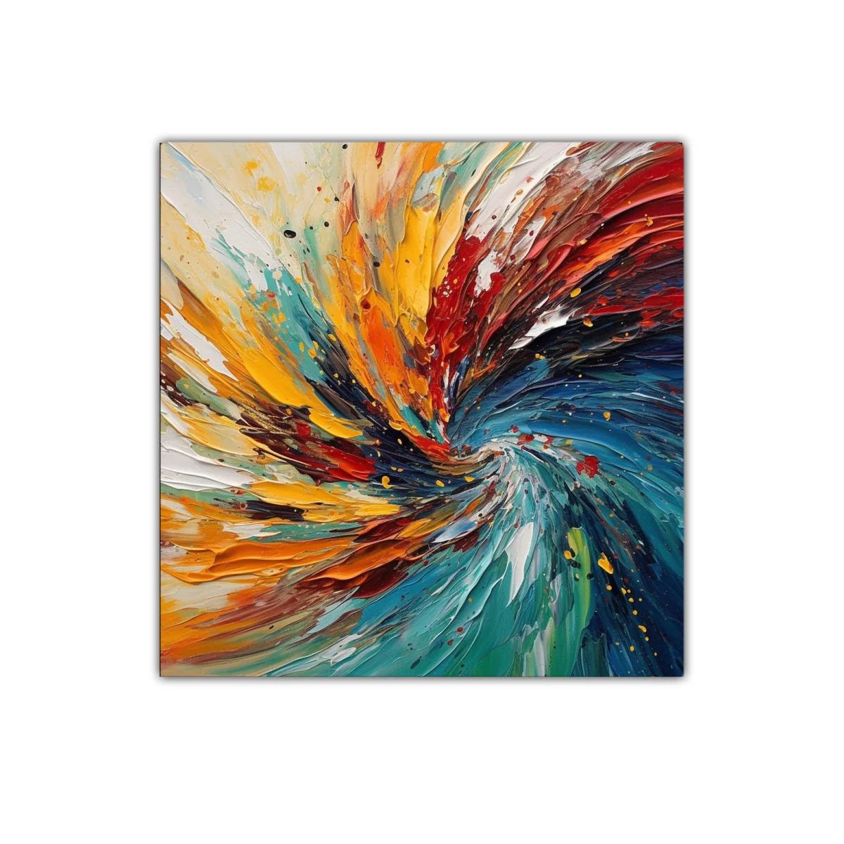 Cuadro abstracto con explosión de color vibrante y energía — imagen principal