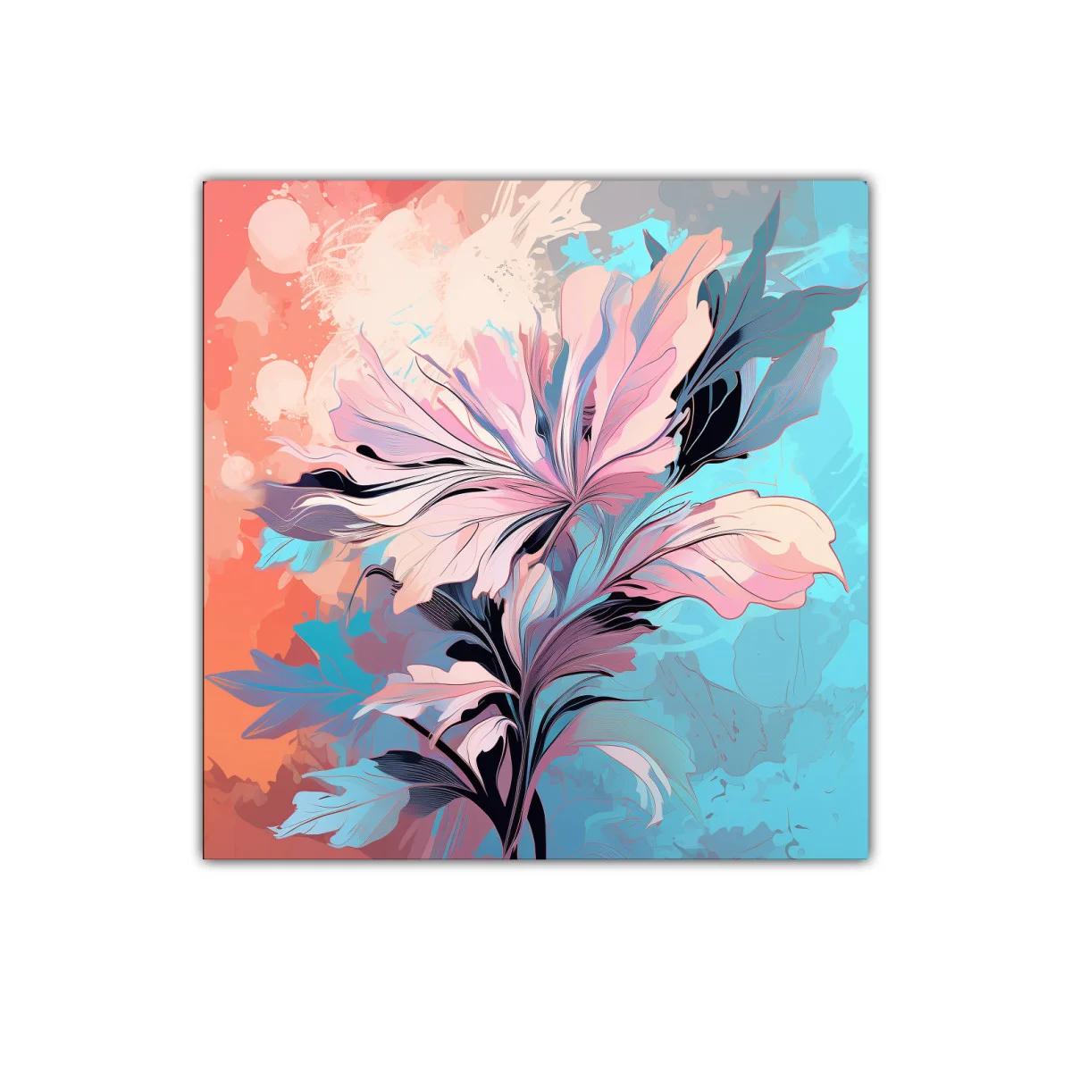 Flor abstracta en tonos pastel y contraste vibrante