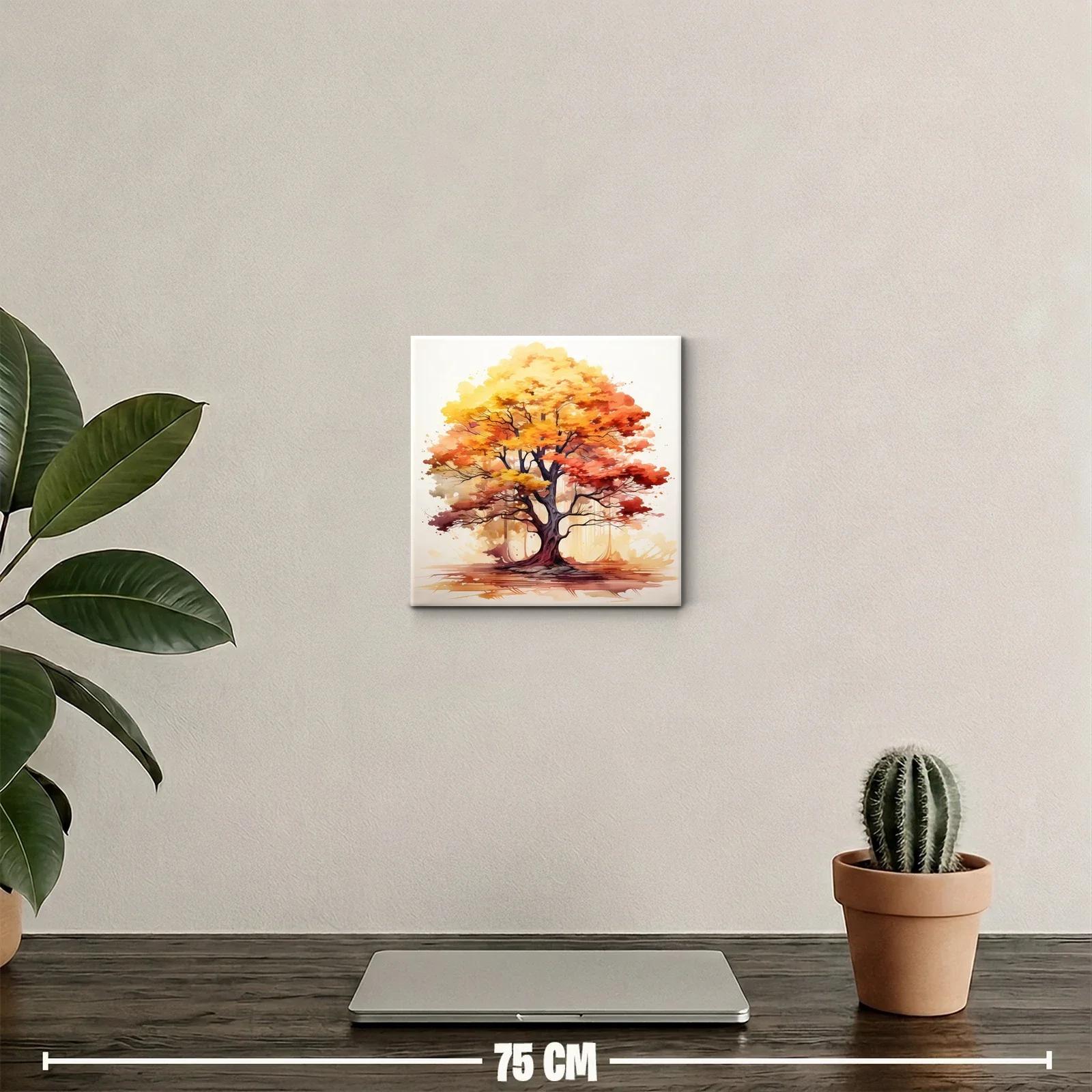Arbol otoñal con tonos cálidos intensos y vibrantes — miniatura 2