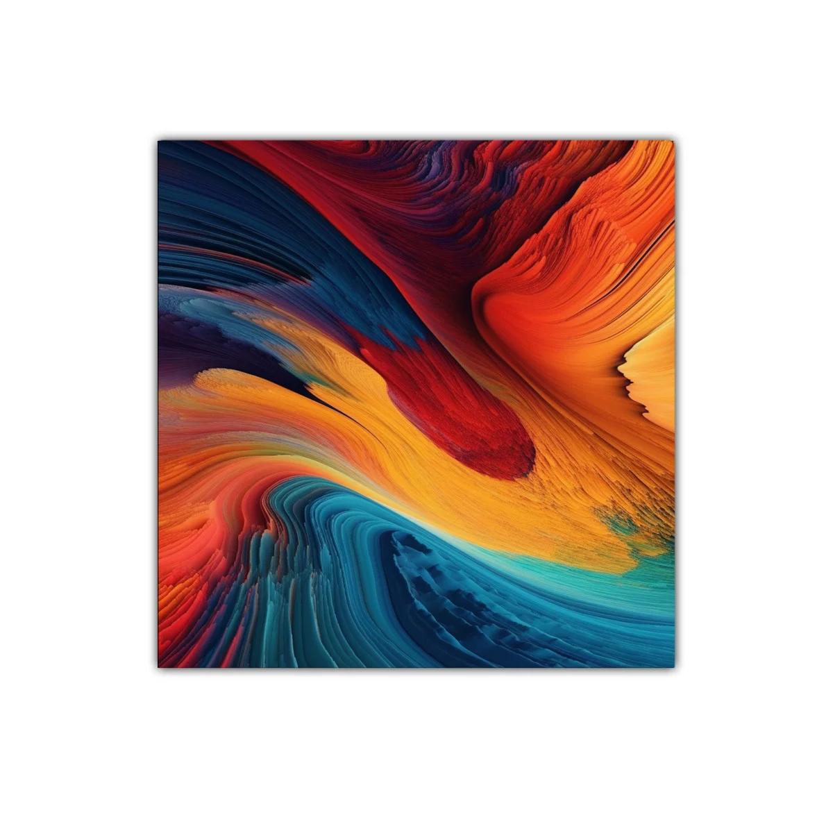 Composición abstracta en vibrantes tonos cálidos y fríos — imagen principal